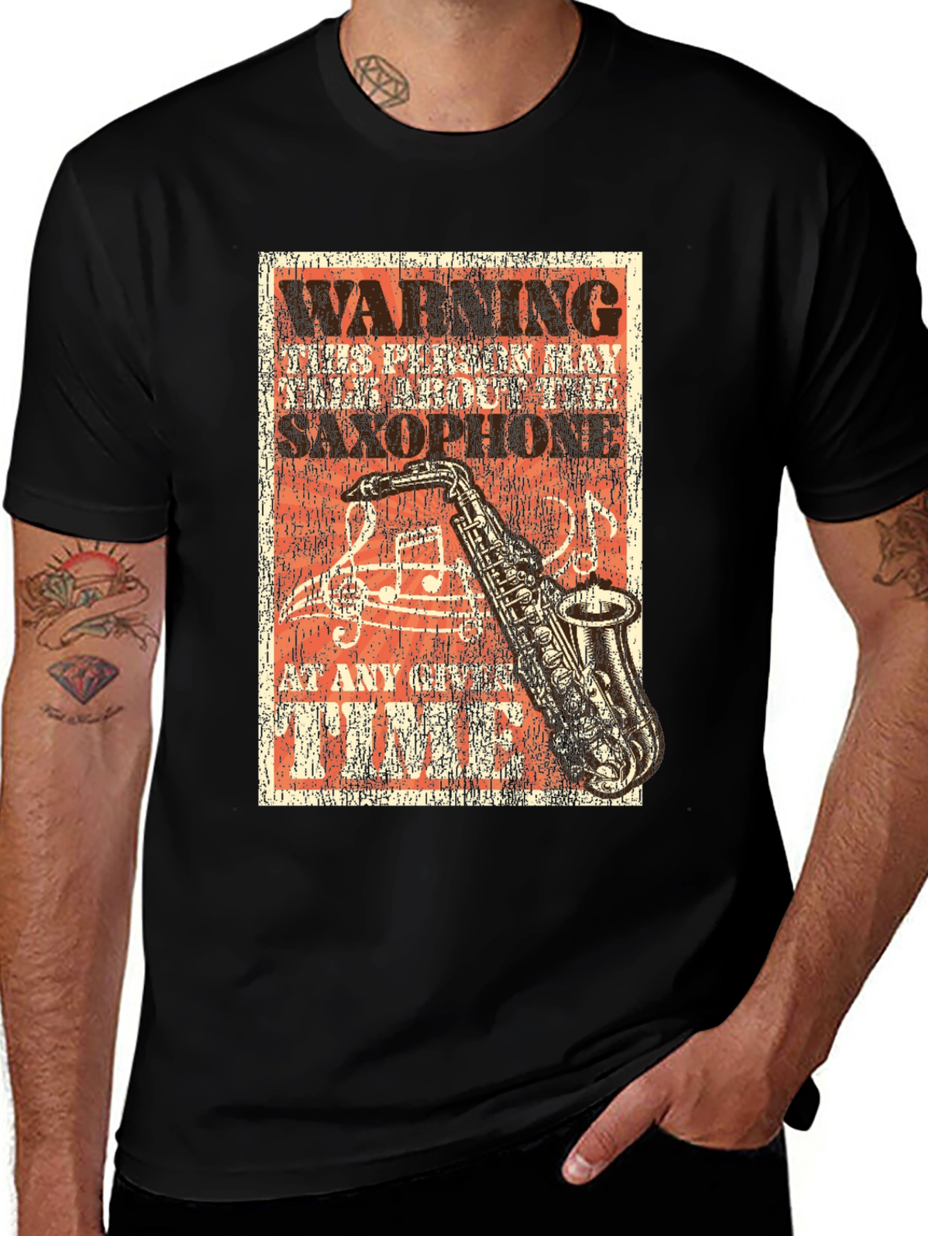 Warning Saxophone Music T-Shirt