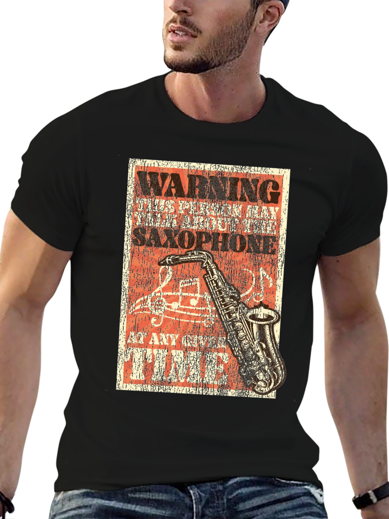 Warning Saxophone Music T-Shirt