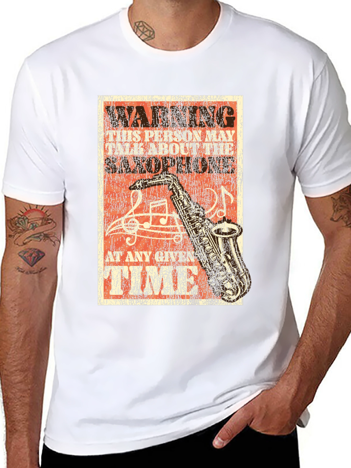 Warning Saxophone Music T-Shirt