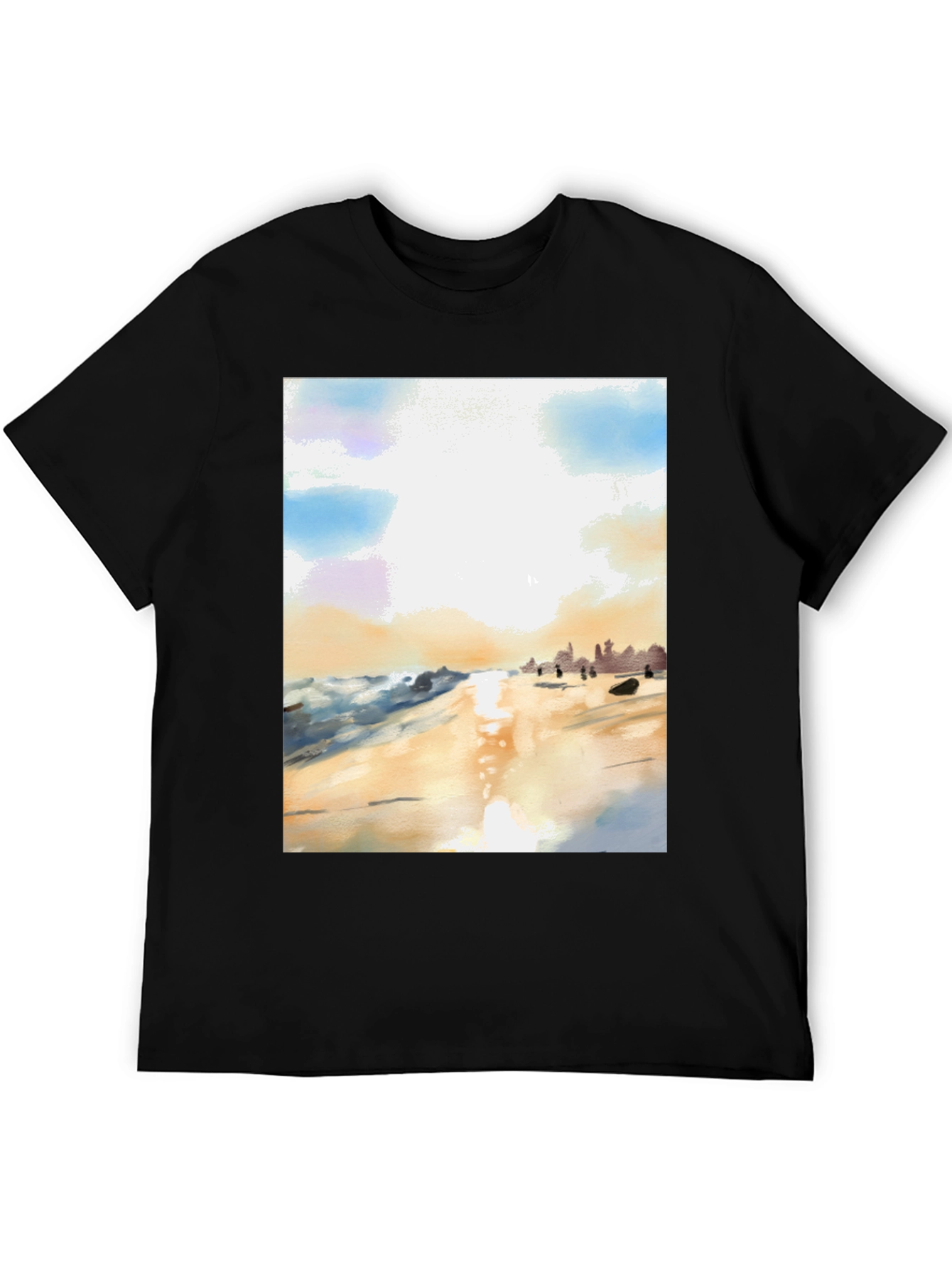 Beach Scene Graphic Tee - Soft Cotton Comfort