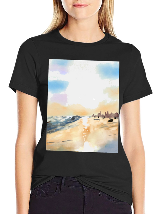 Beach Scene Graphic Tee - Soft Cotton Comfort
