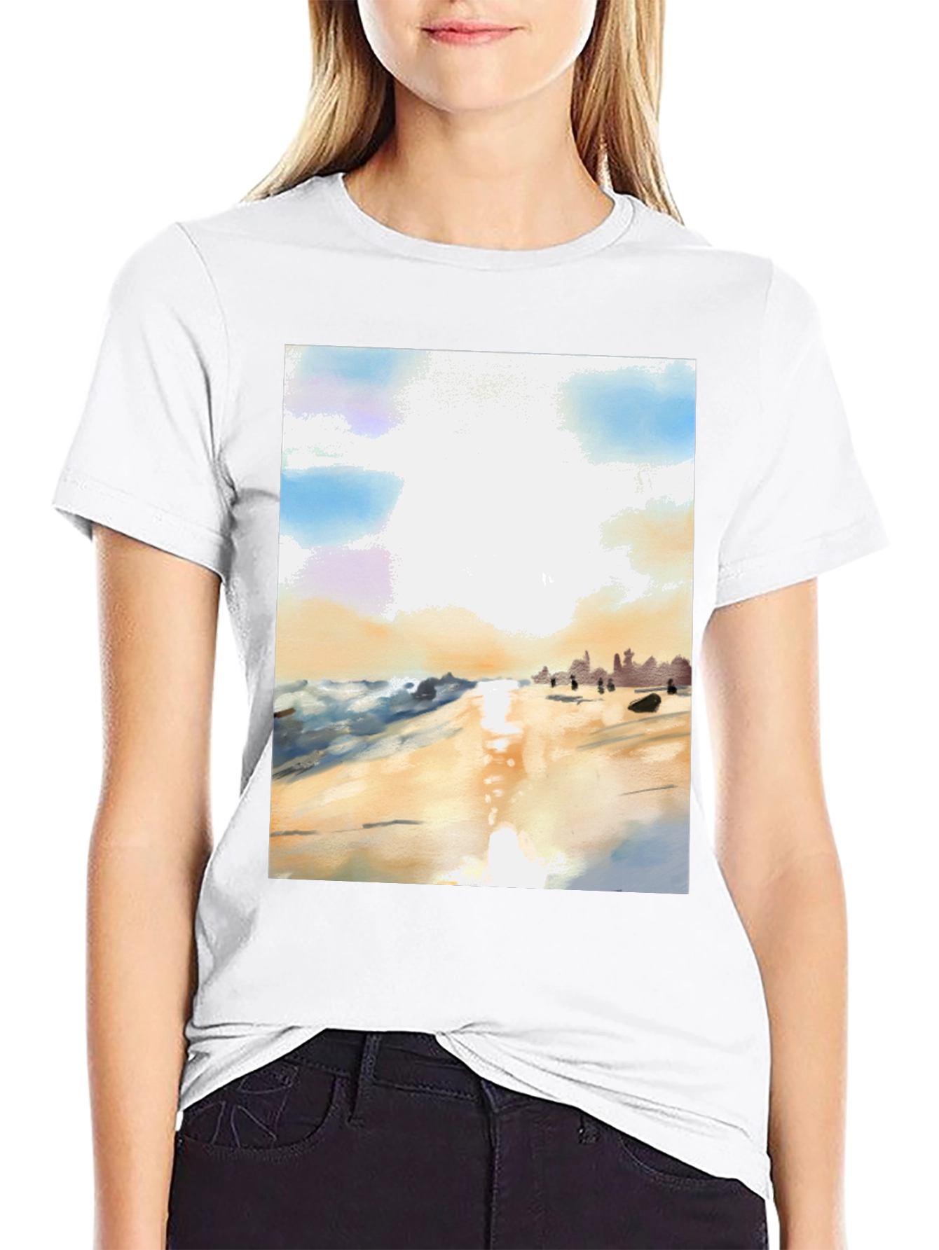 Beach Scene Graphic Tee - Soft Cotton Comfort