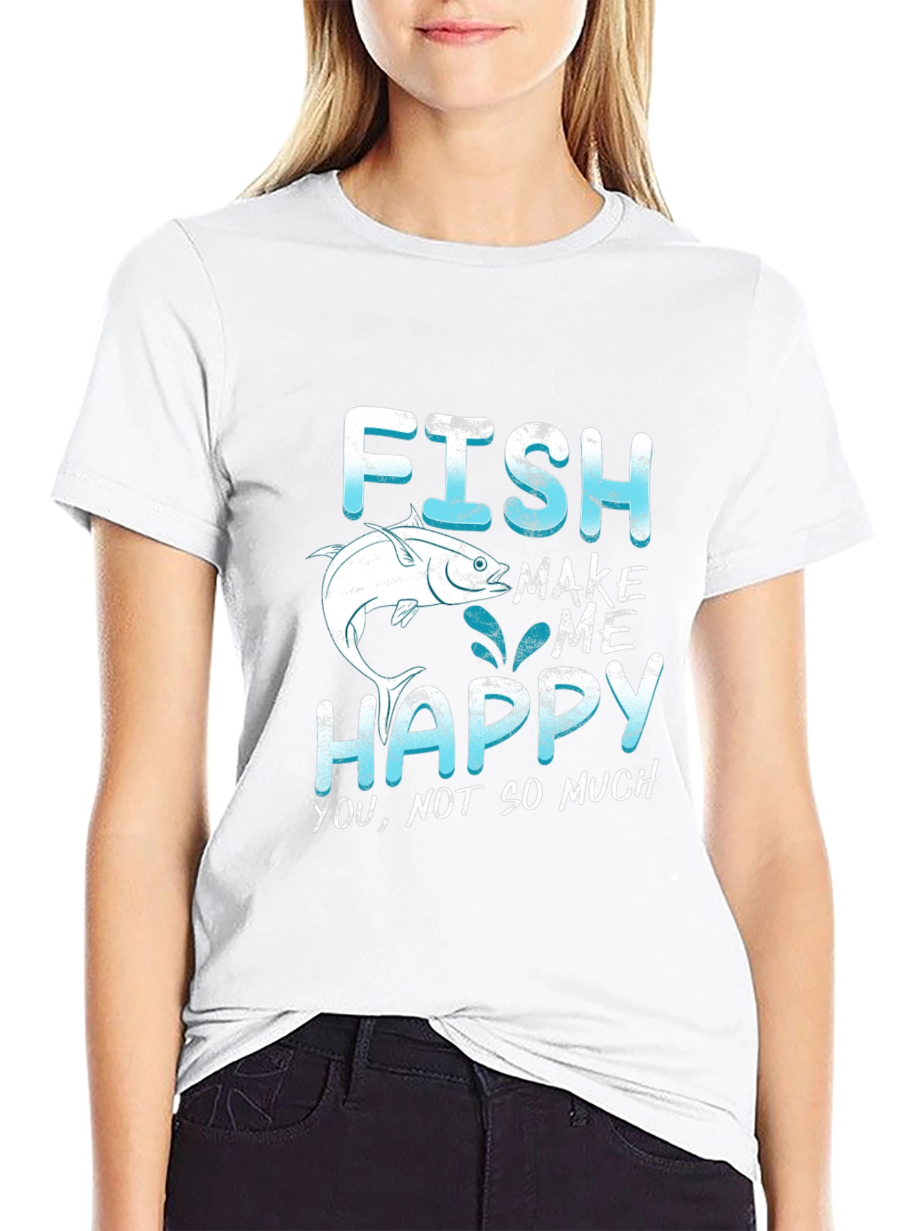 Funny Fishing T-Shirt - Fish Make Me Happy Tee