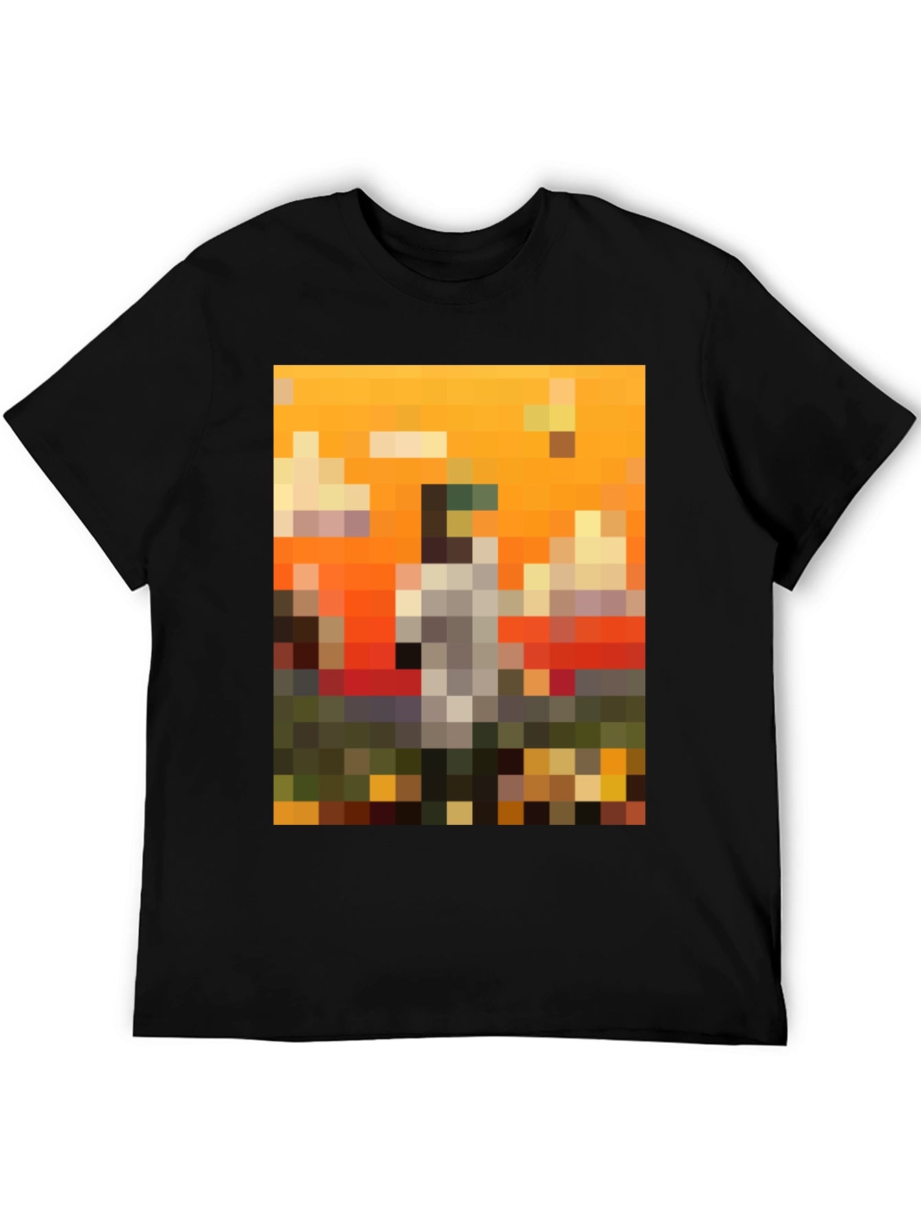 Pixel Art Graphic Tee - Unique Black T-Shirt