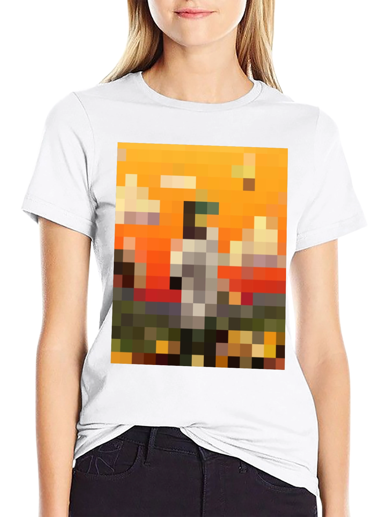 Pixel Art Graphic Tee - Unique Black T-Shirt