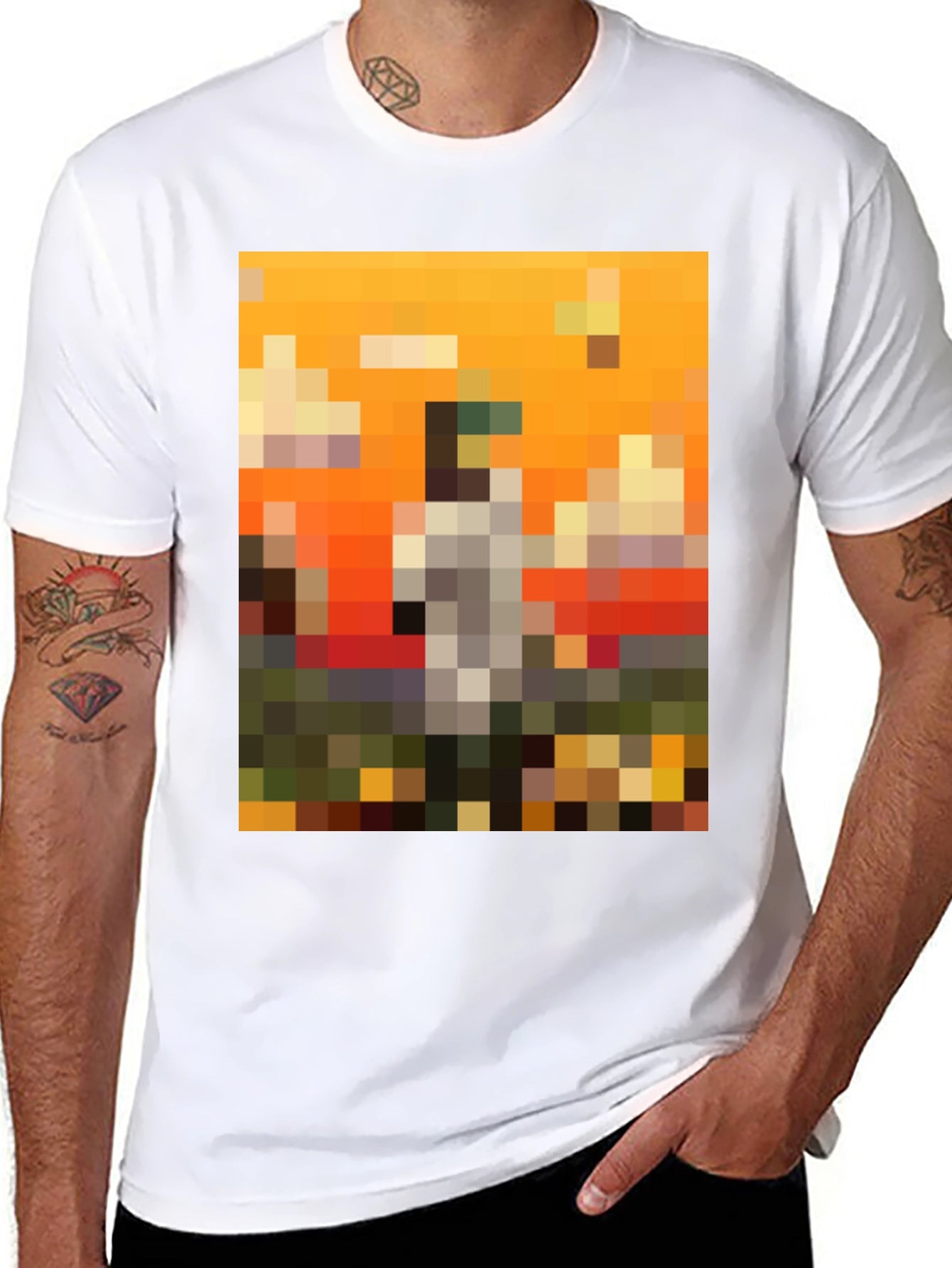 Pixel Art Graphic Tee - Unique Black T-Shirt