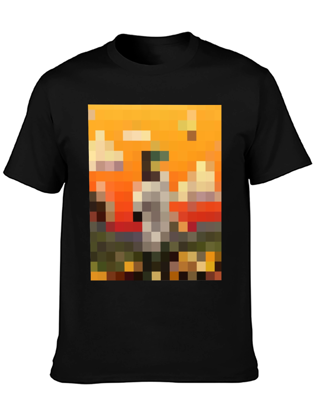 Pixel Art Graphic Tee - Unique Black T-Shirt
