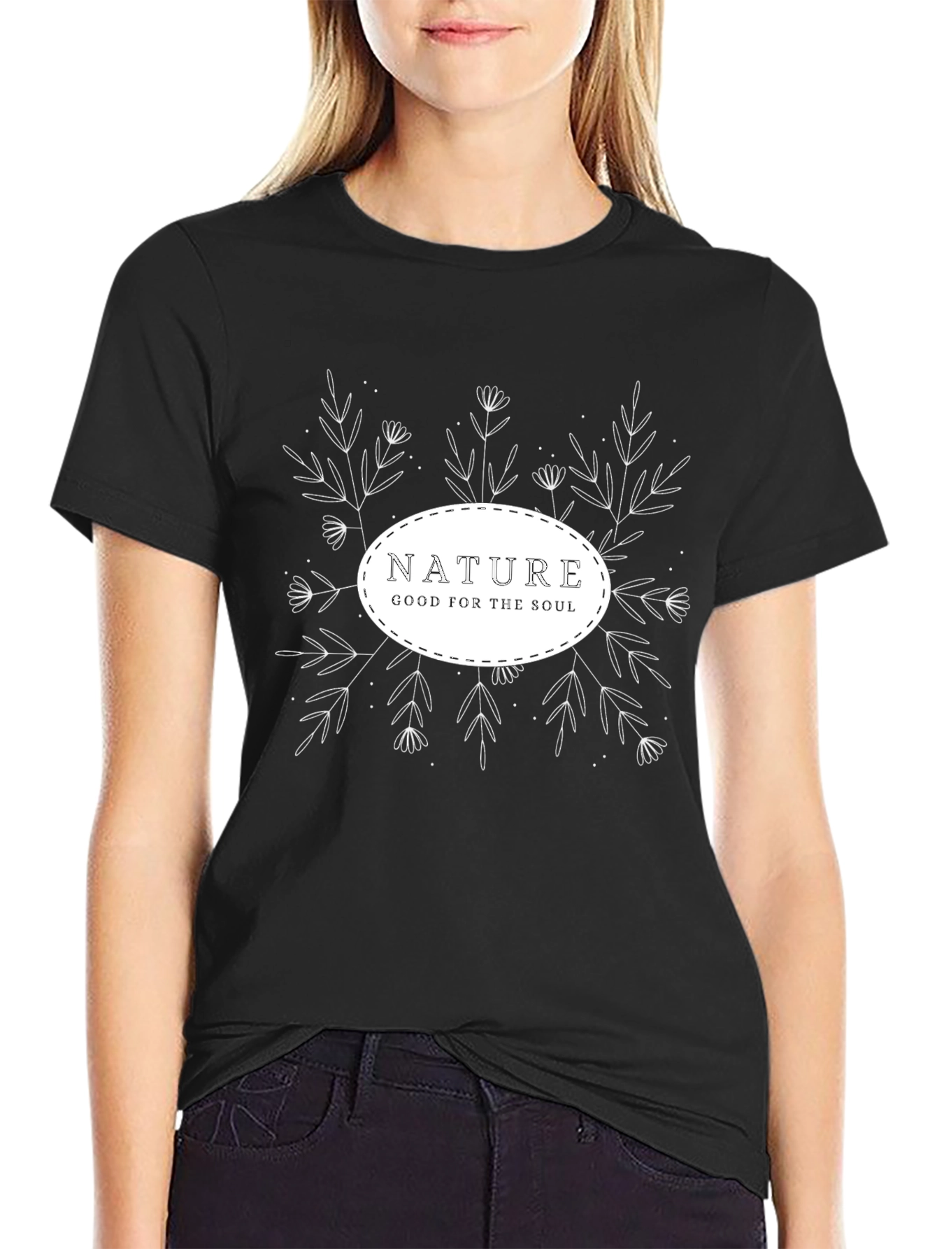 Nature Good For The Soul Black Graphic Tee