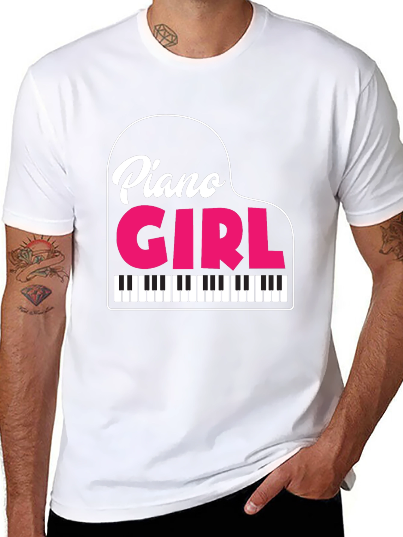 Piano Girl Graphic T-Shirt - Musician Apparel