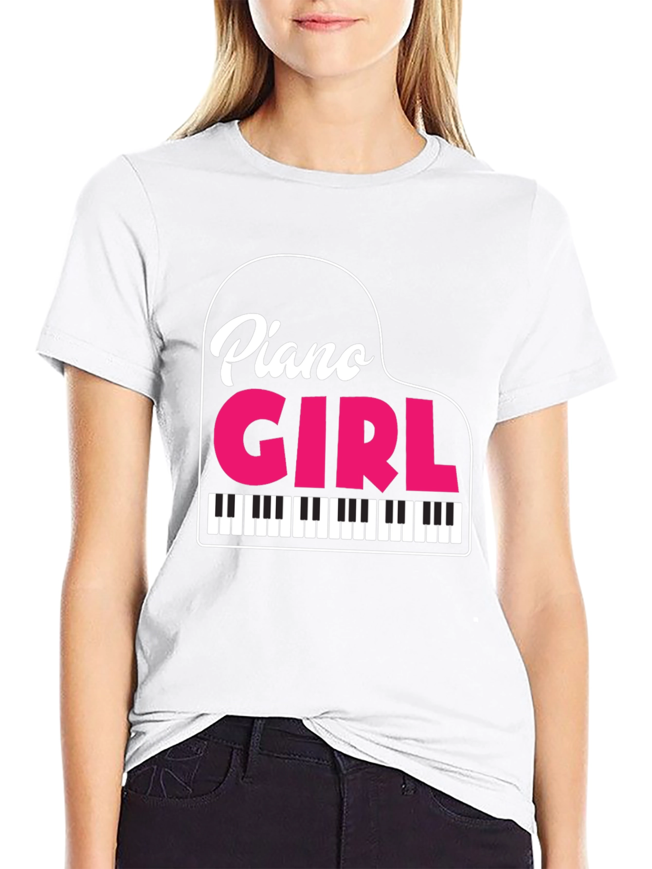 Piano Girl Graphic T-Shirt - Musician Apparel