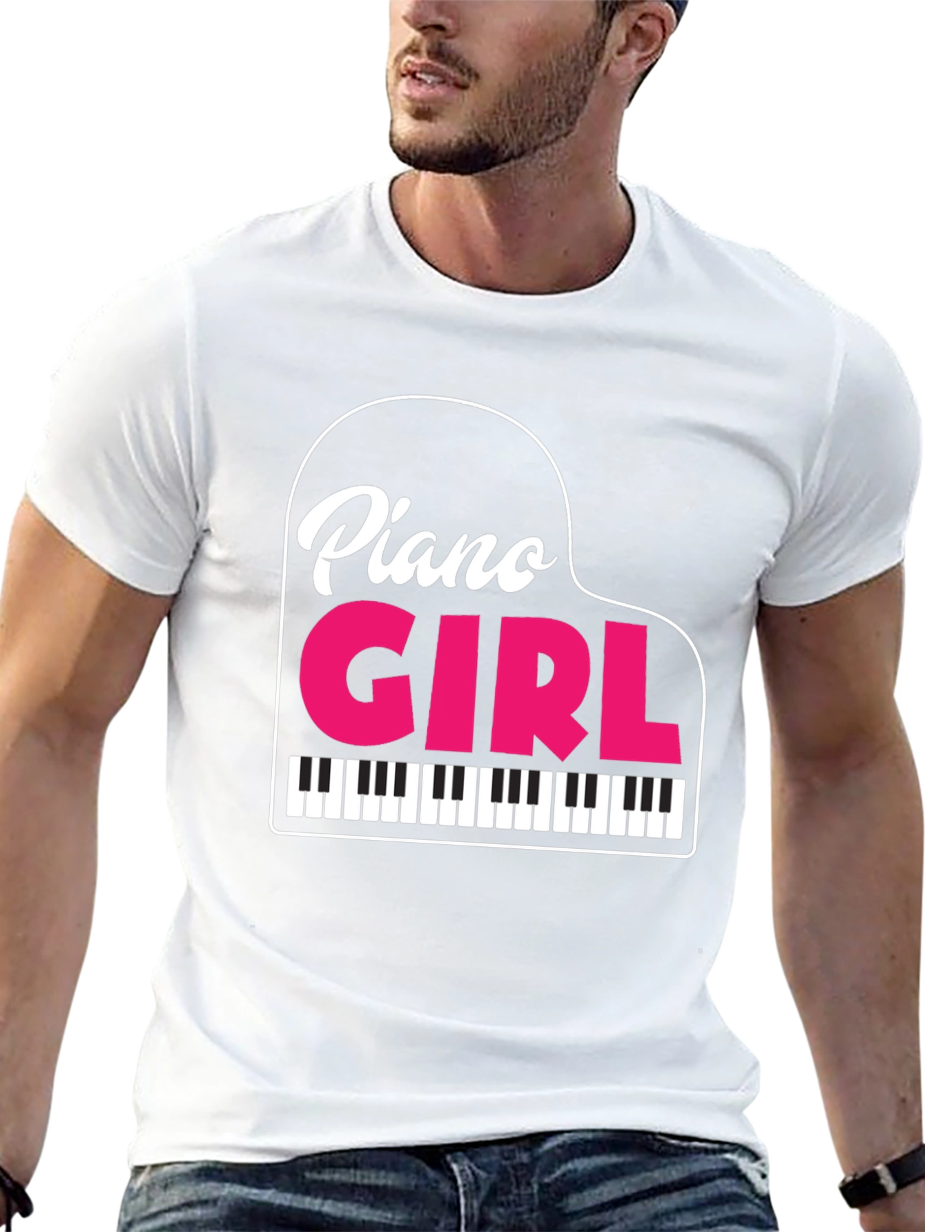 Piano Girl Graphic T-Shirt - Musician Apparel
