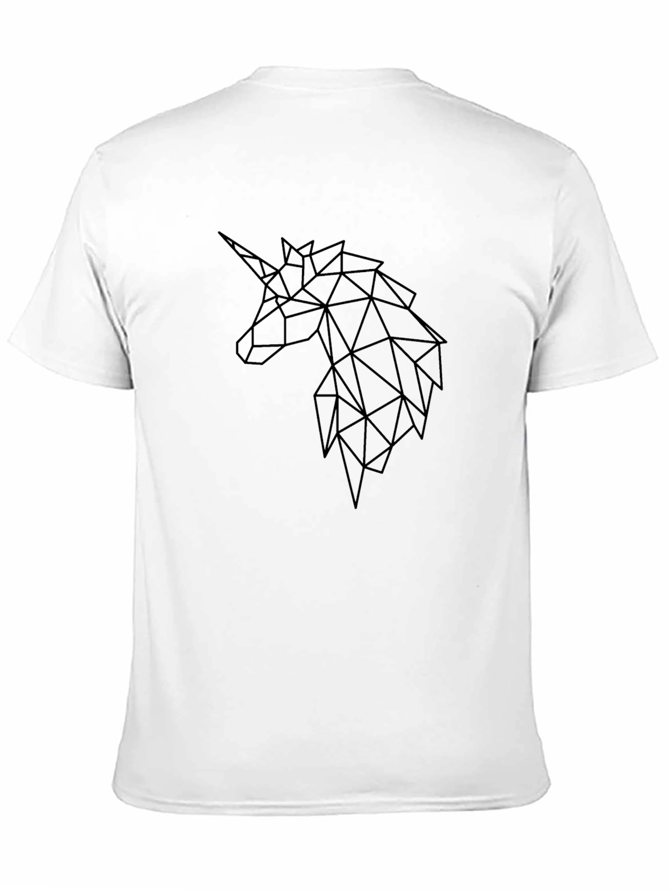 Geometric Unicorn Graphic T-Shirt - Black