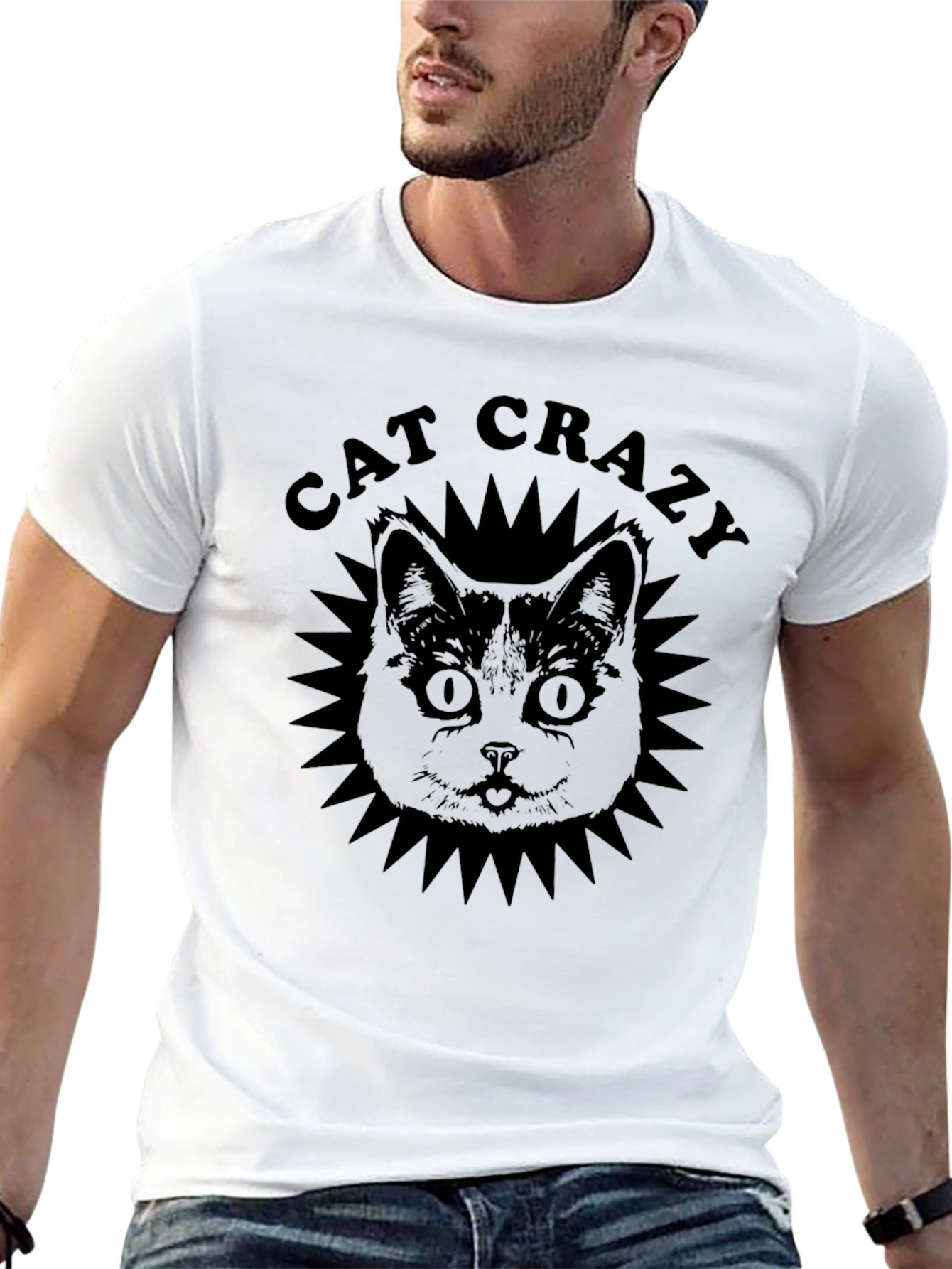 Cat Crazy Graphic T-Shirt - Black Tee