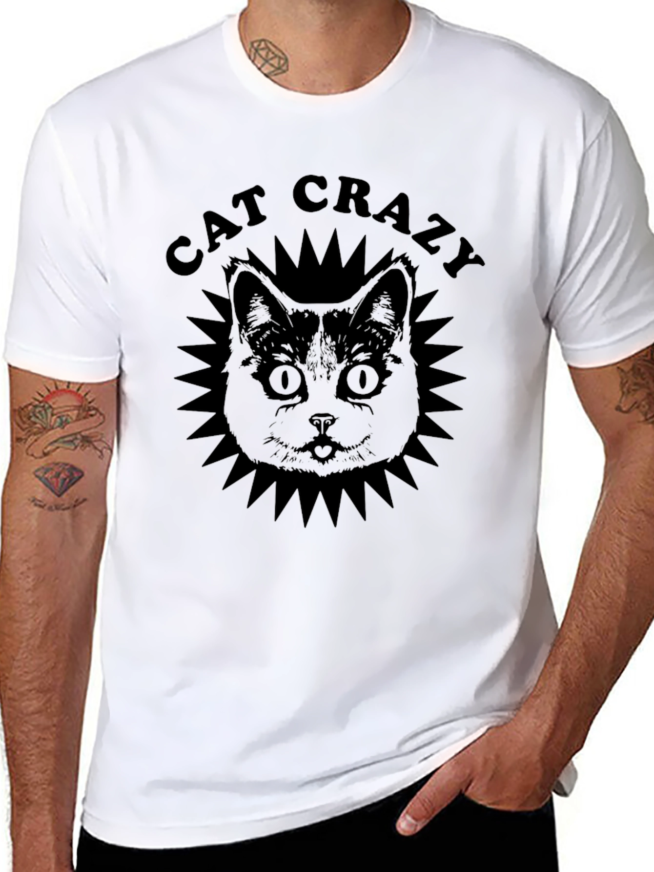 Cat Crazy Graphic T-Shirt - Black Tee