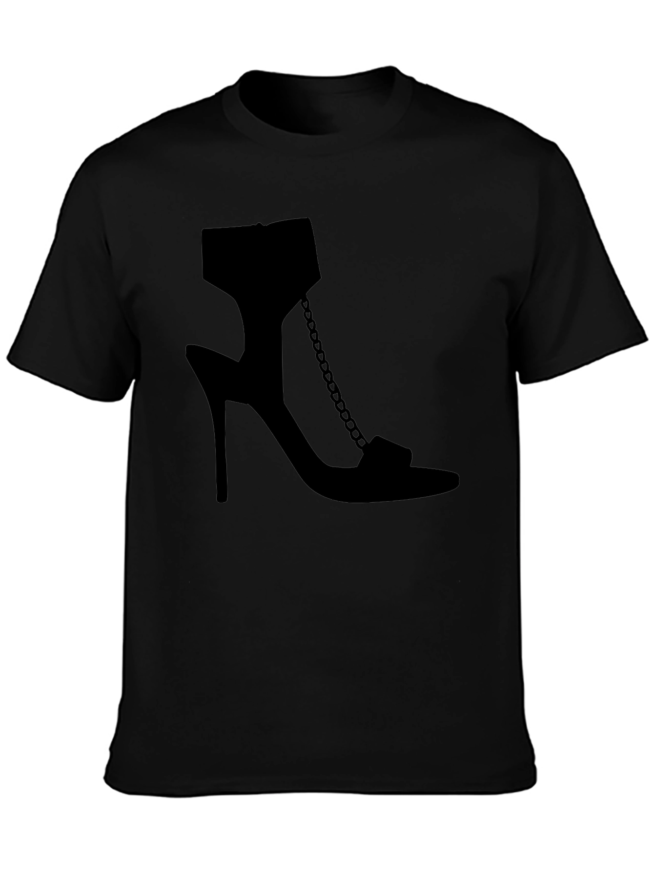 Heel Shoe Graphic Tee - Sleek Black Print T-Shirt