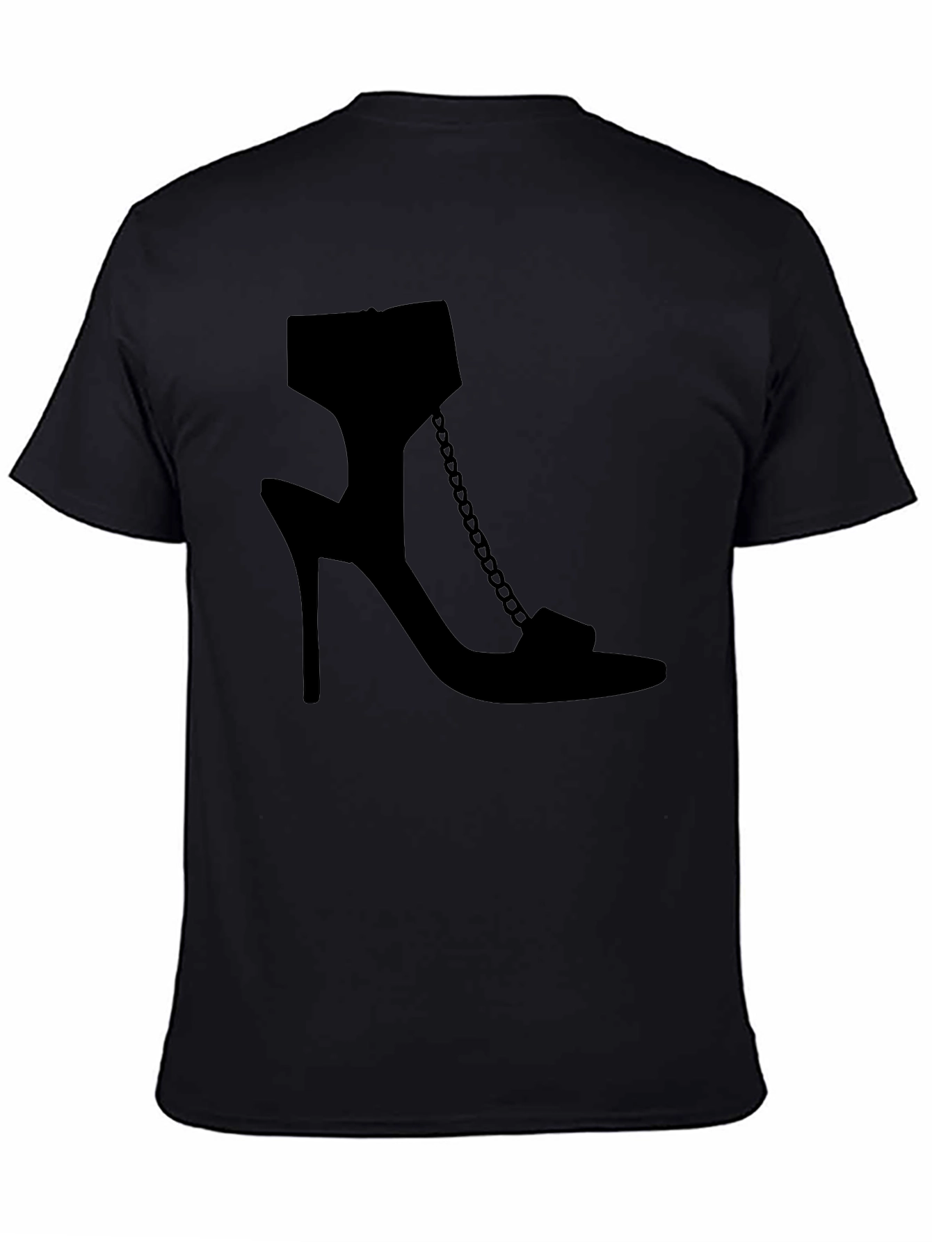 Heel Shoe Graphic Tee - Sleek Black Print T-Shirt