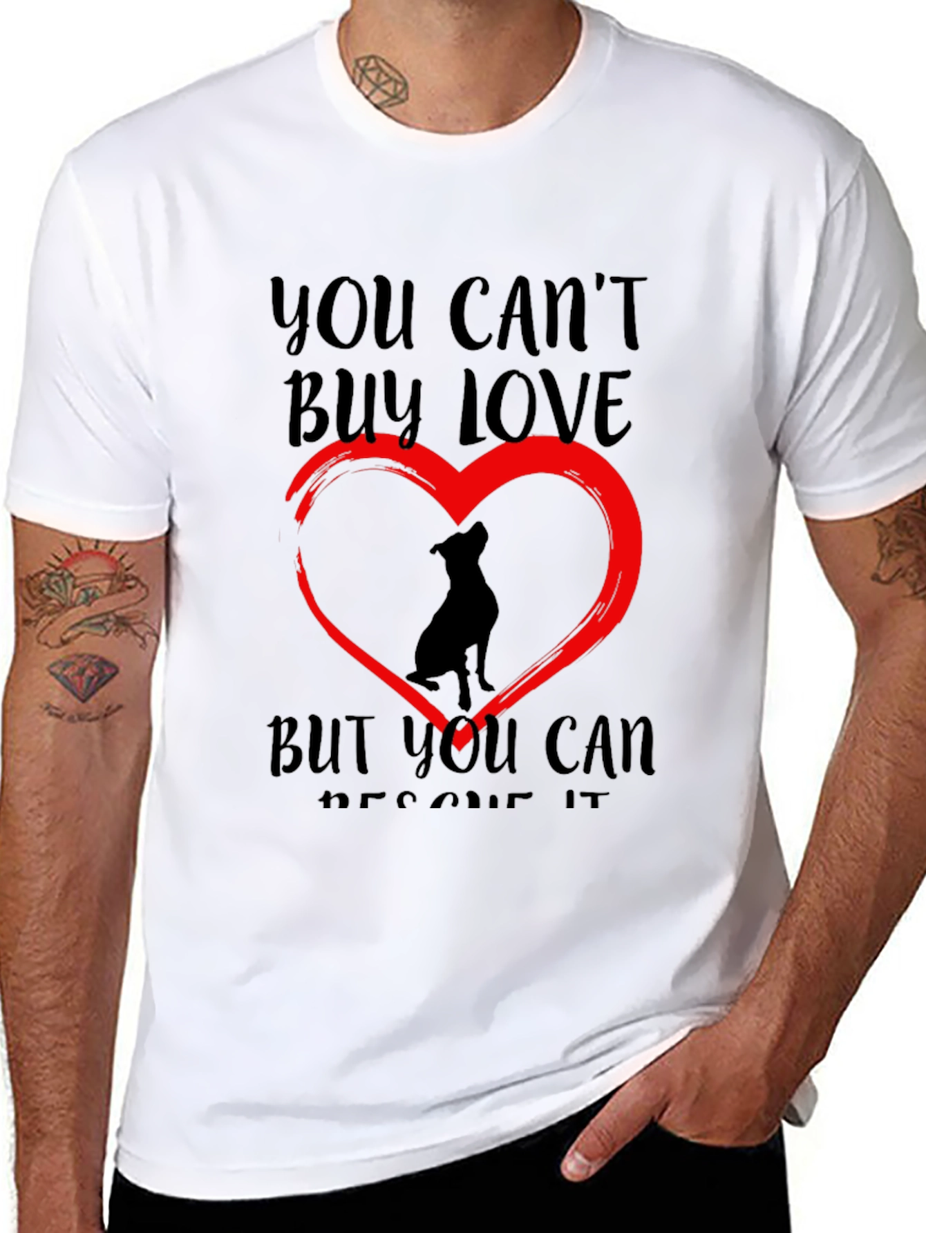 Rescue Dog Lover T-Shirt - You Cant Buy Love
