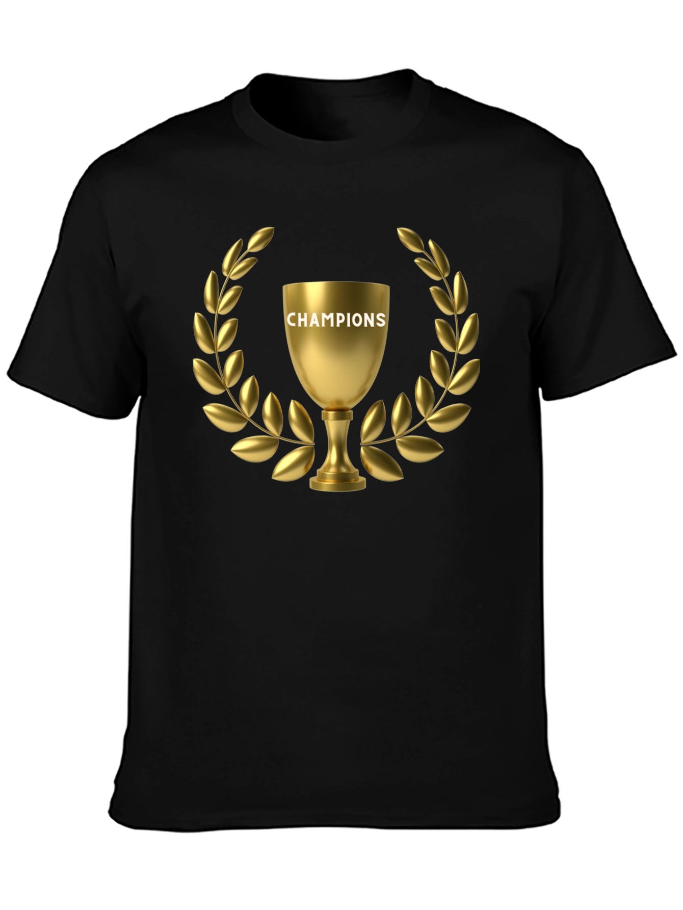 Champions Trophy Graphic Tee - Black Cotton T-Shirt