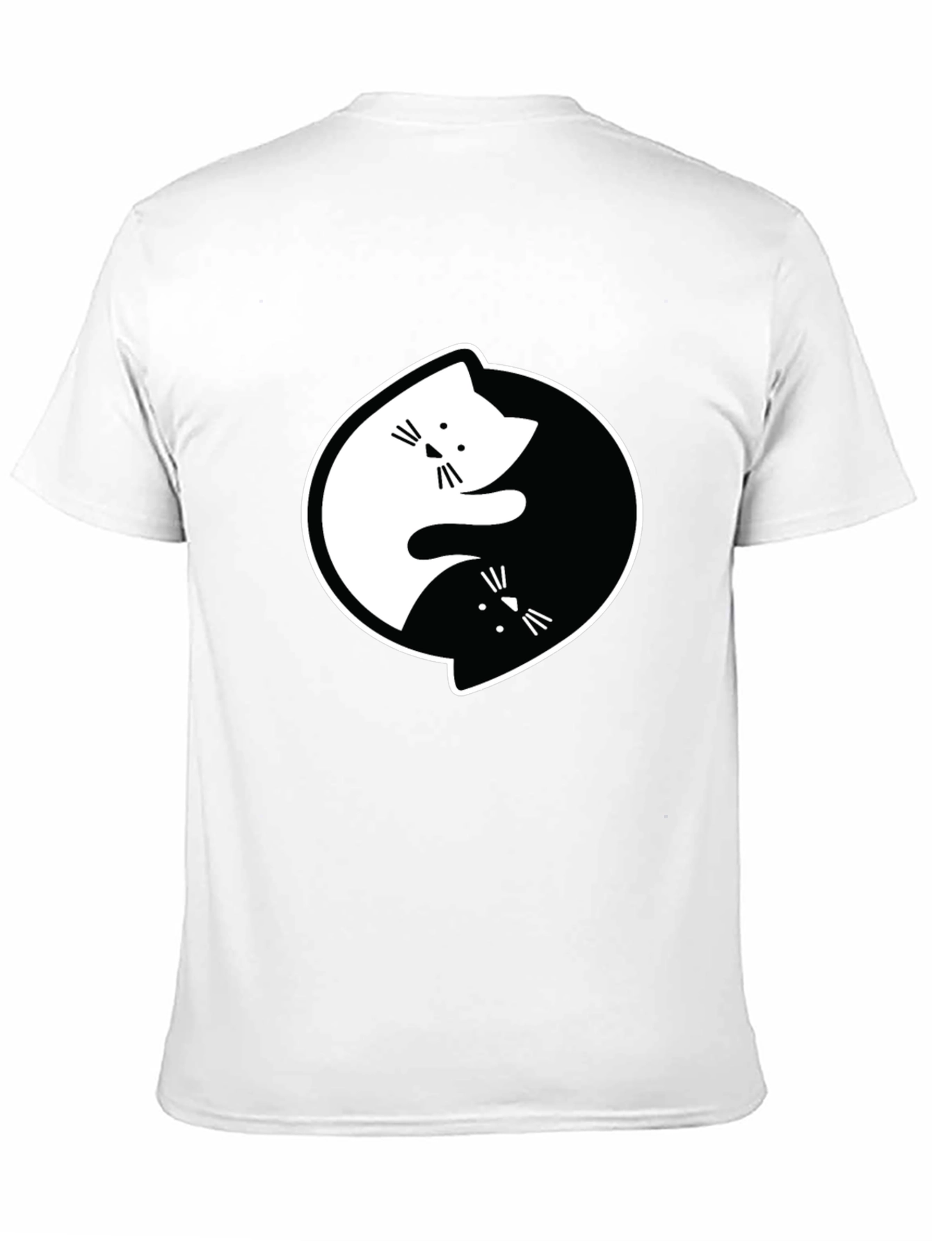 Yin Yang Cats Black Graphic T-Shirt