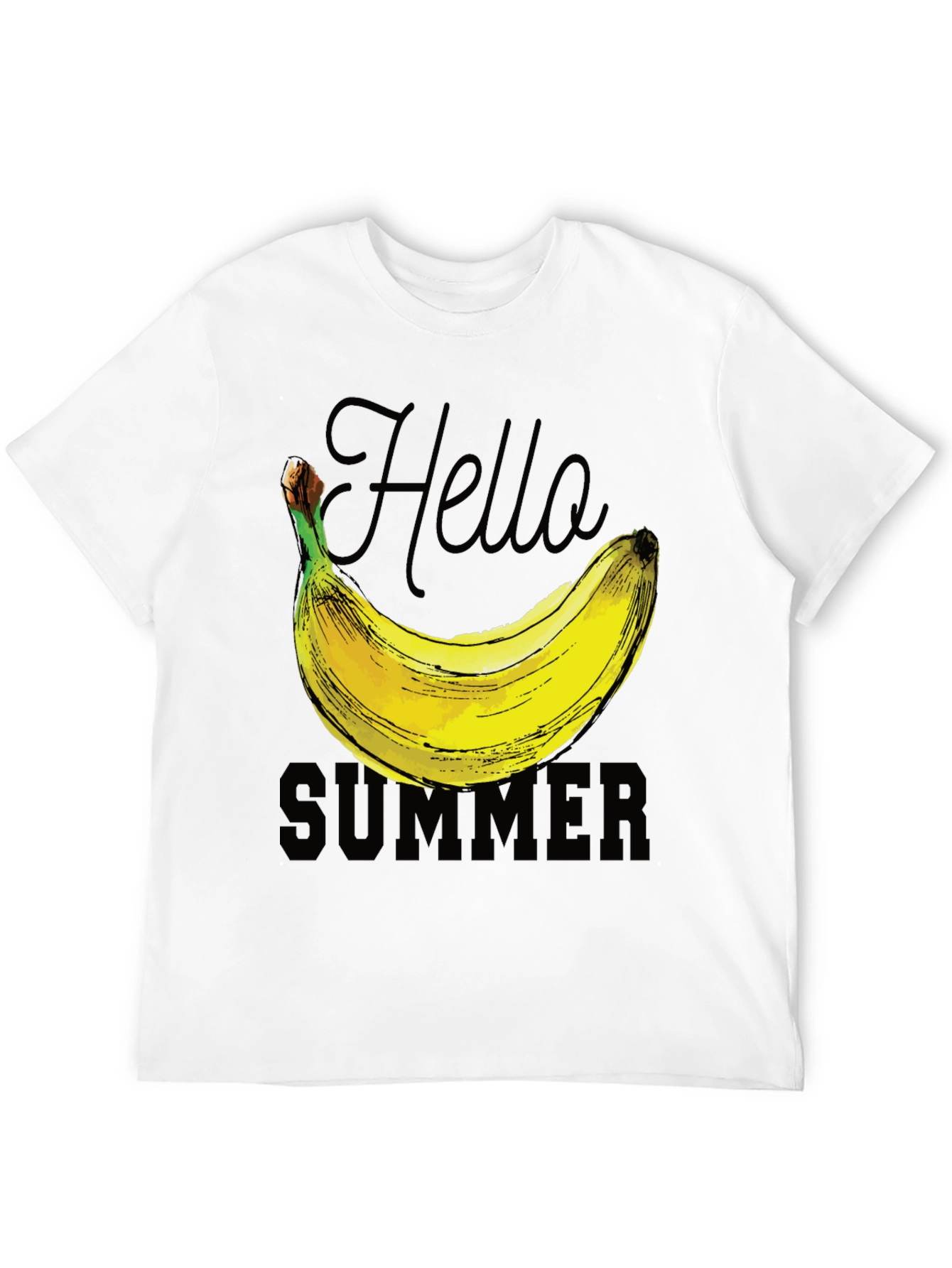 Hello Summer Banana Graphic T-Shirt