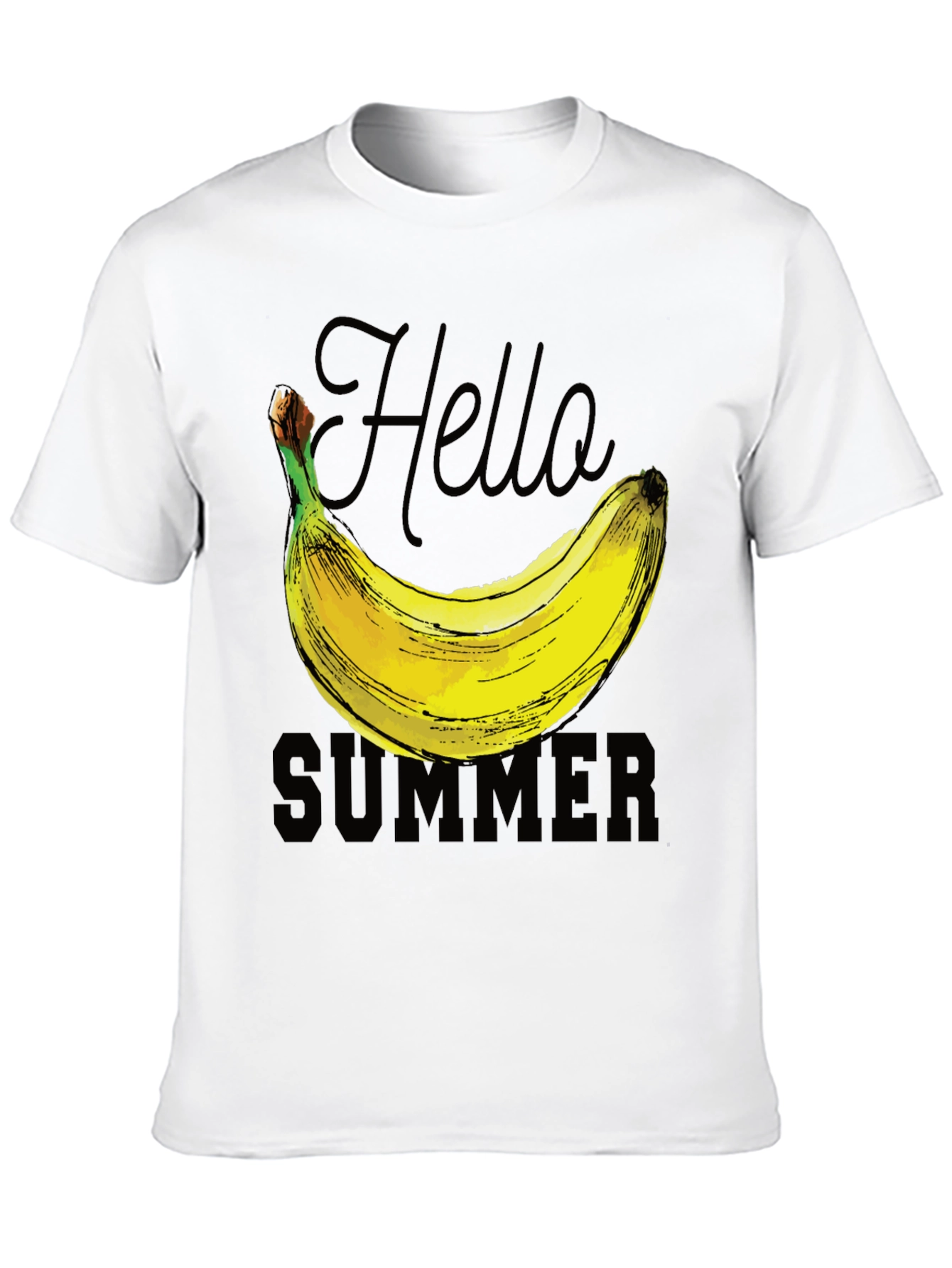Hello Summer Banana Graphic T-Shirt