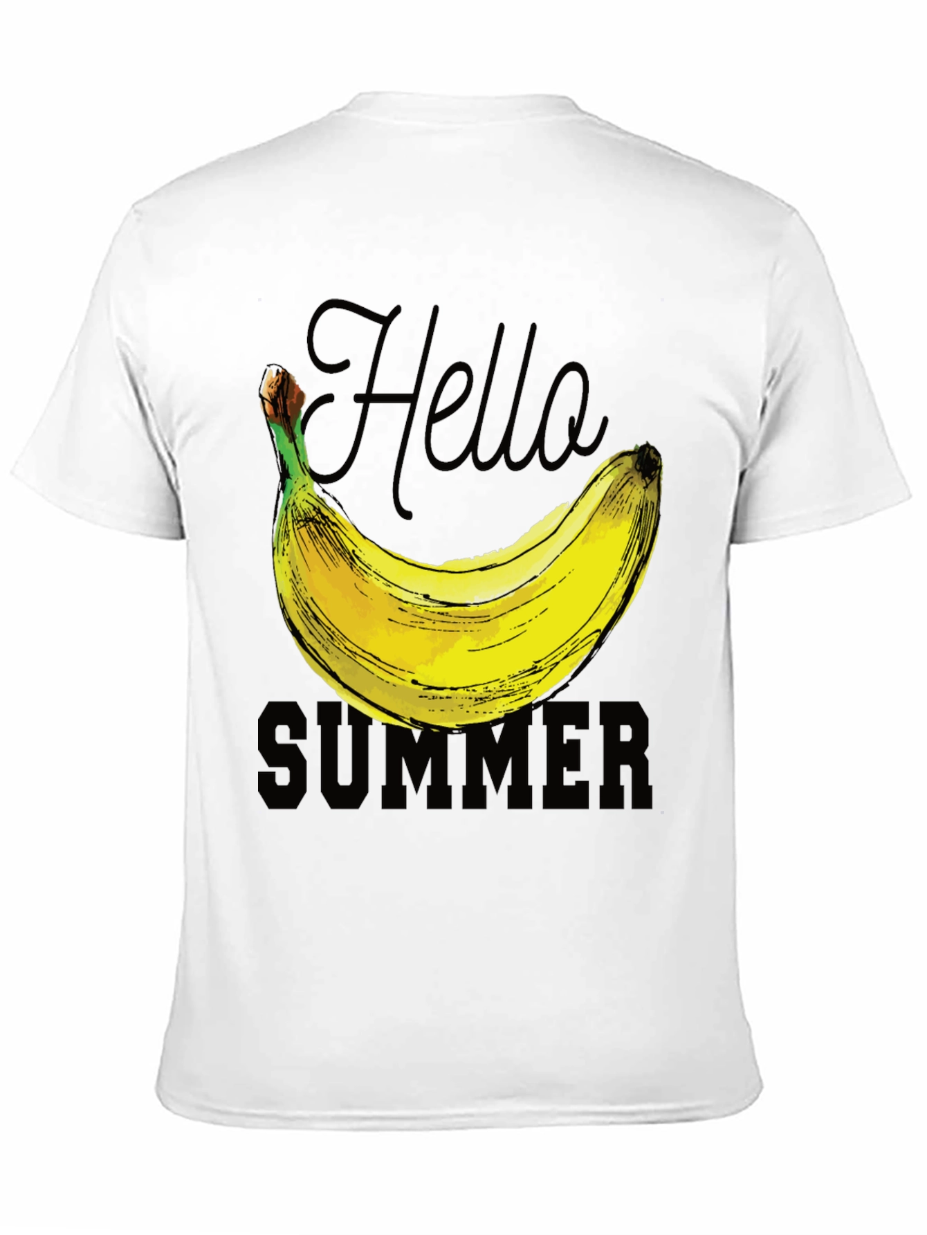 Hello Summer Banana Graphic T-Shirt