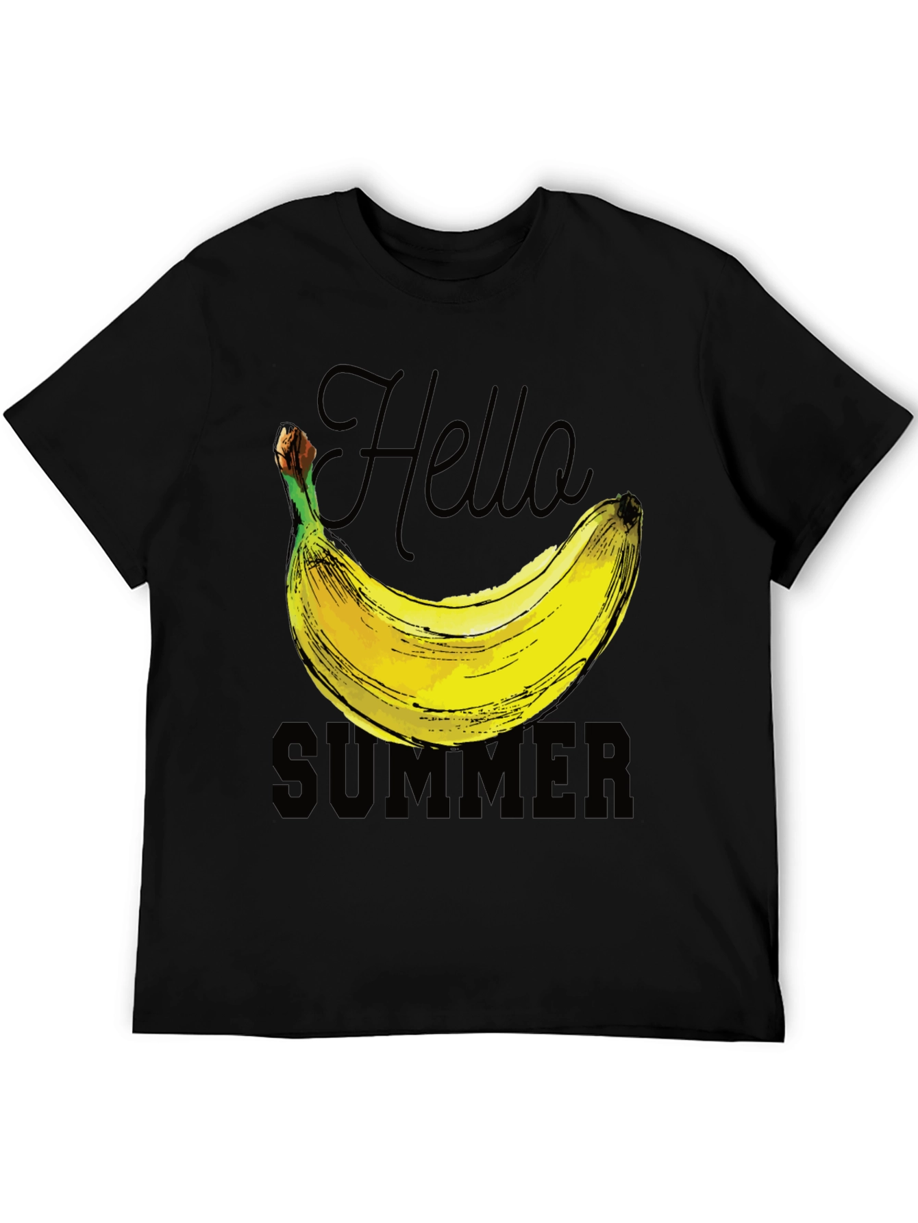 Hello Summer Banana Graphic T-Shirt