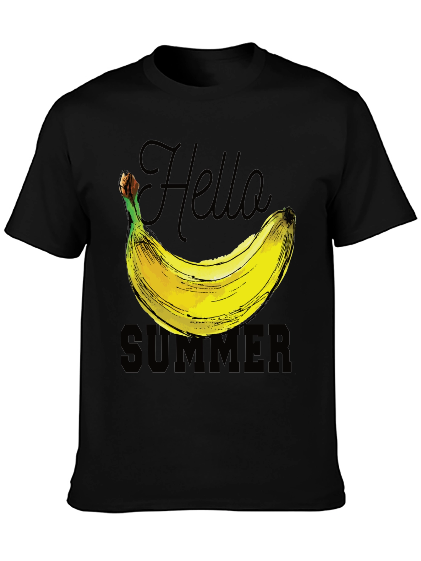 Hello Summer Banana Graphic T-Shirt
