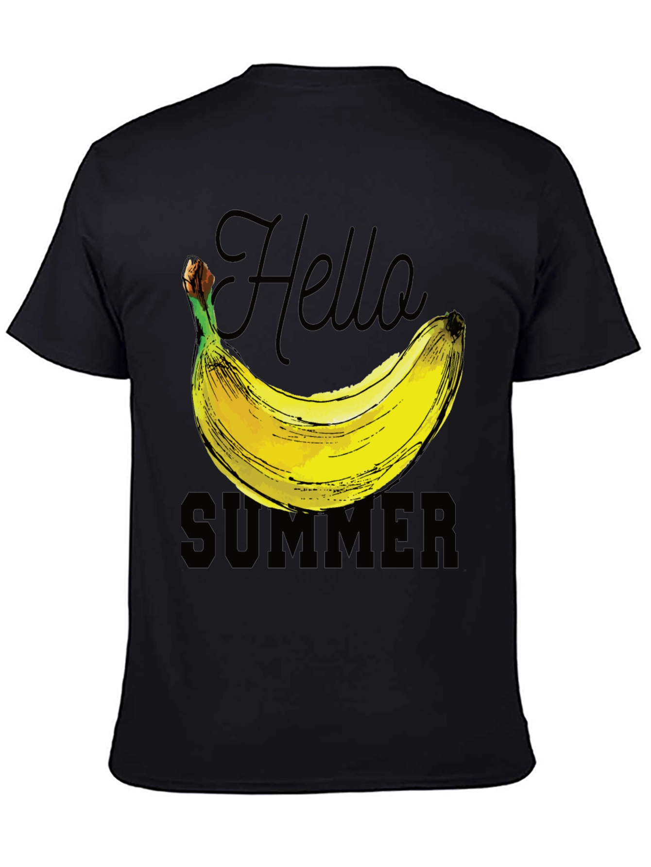 Hello Summer Banana Graphic T-Shirt