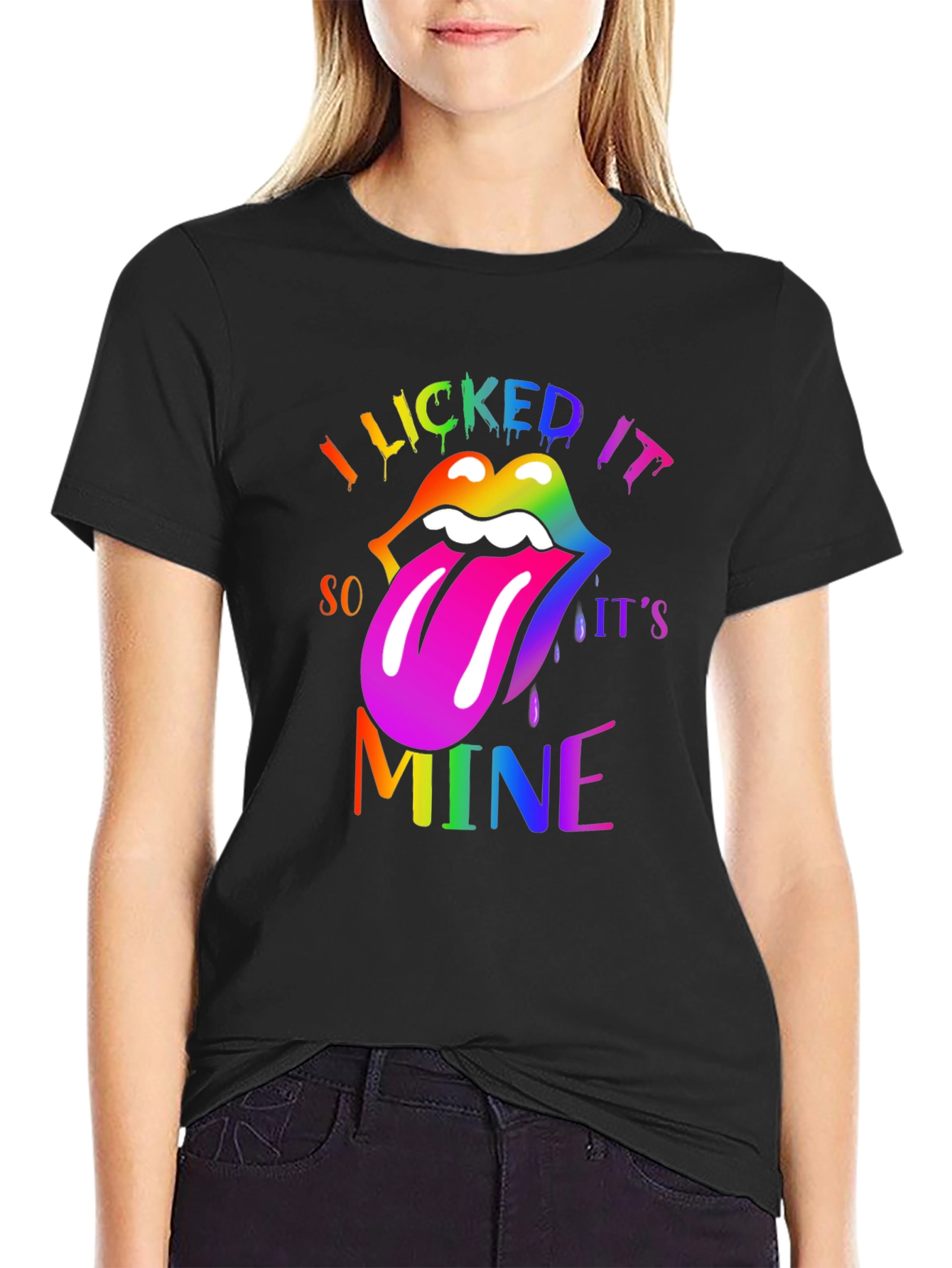 I Licked It So Its Mine Lips Graphic Tee