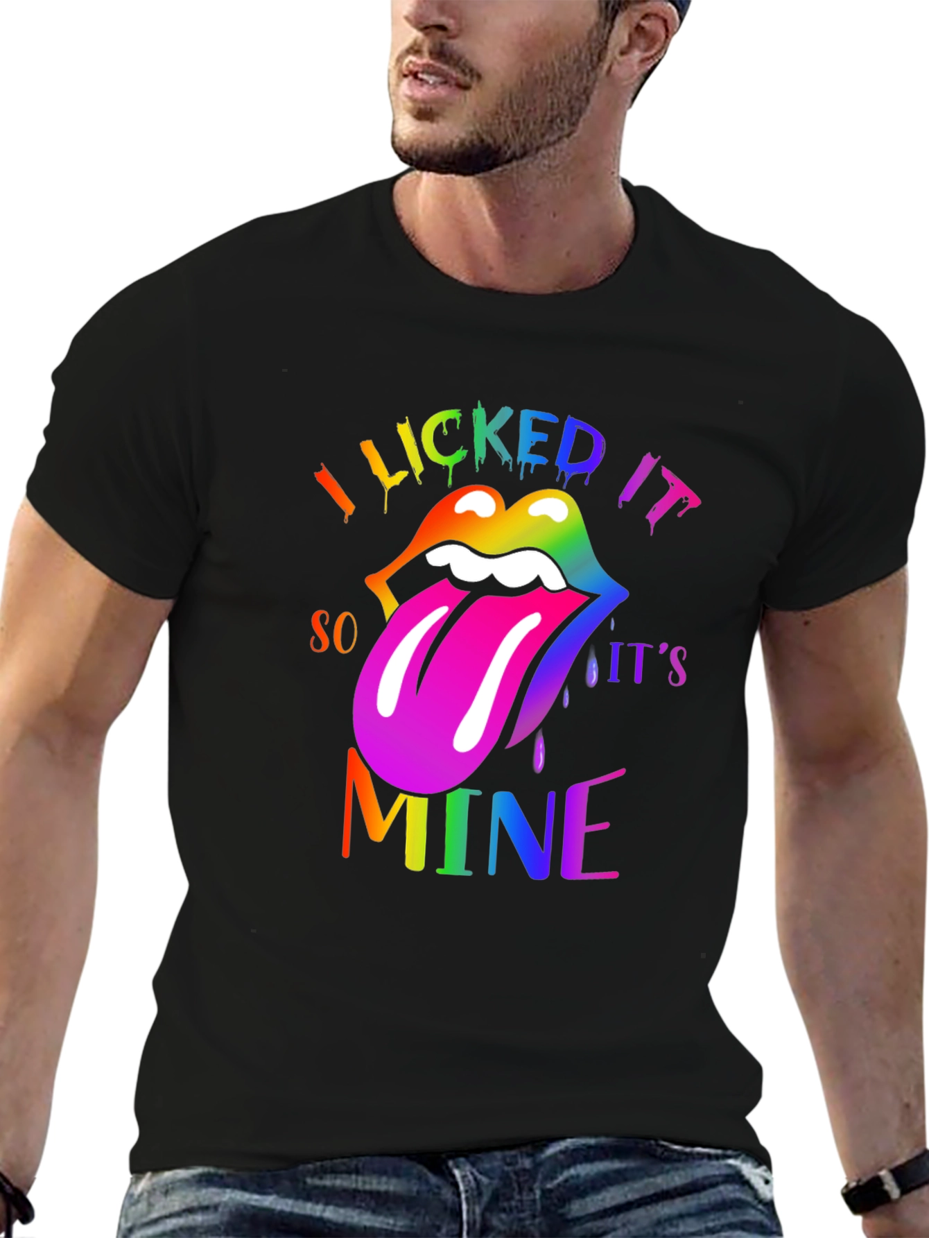 I Licked It So Its Mine Lips Graphic Tee