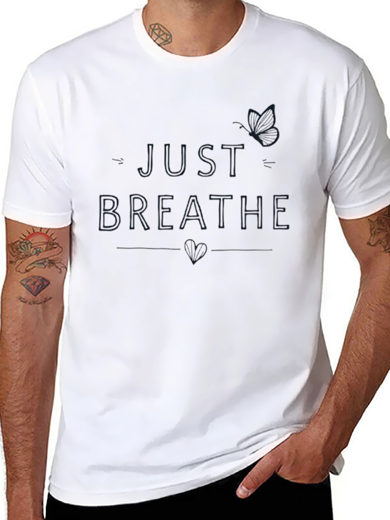 Just Breathe Graphic Tee - Black