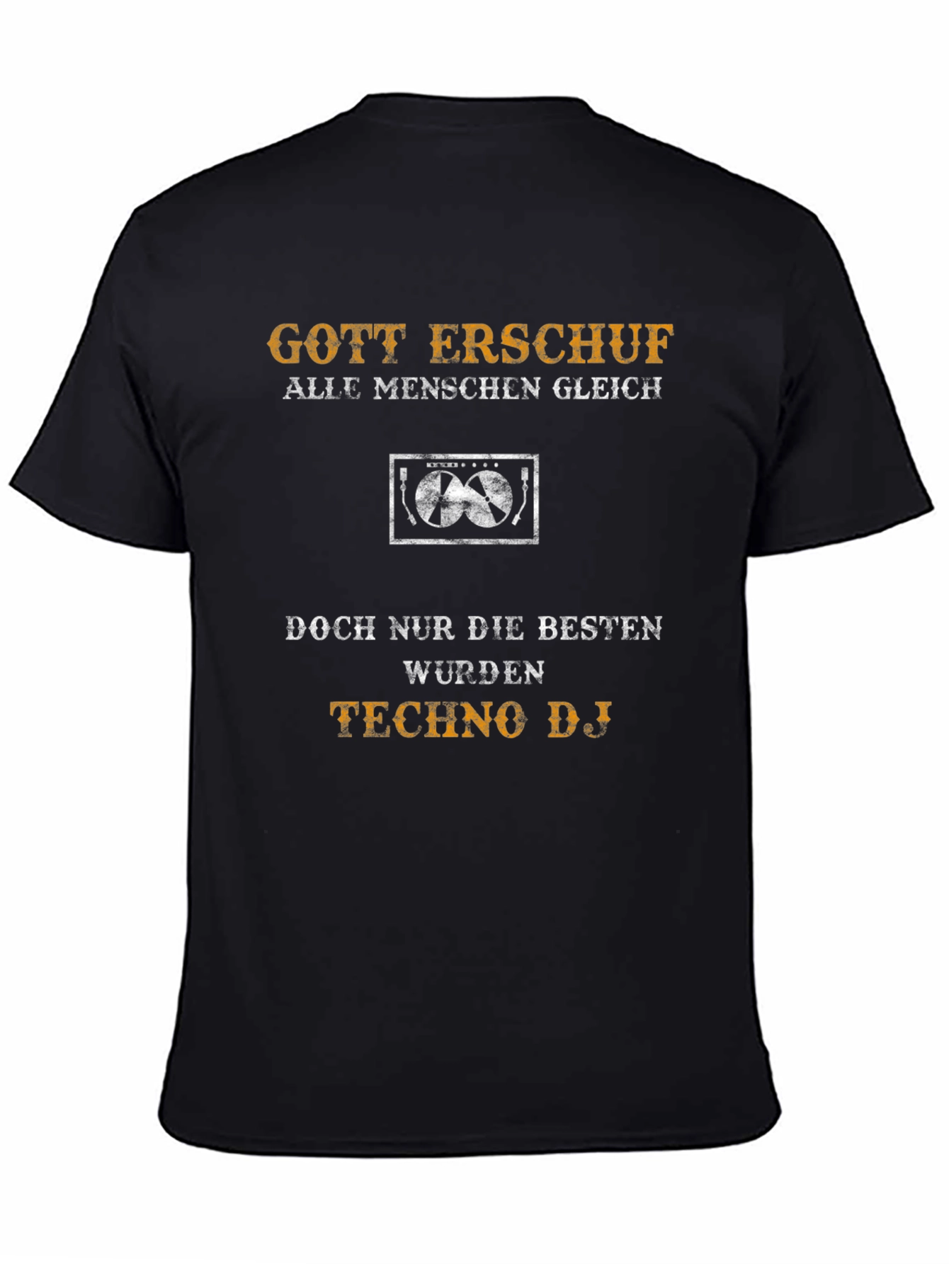 Gott Erschuf Techno DJ Black T-Shirt