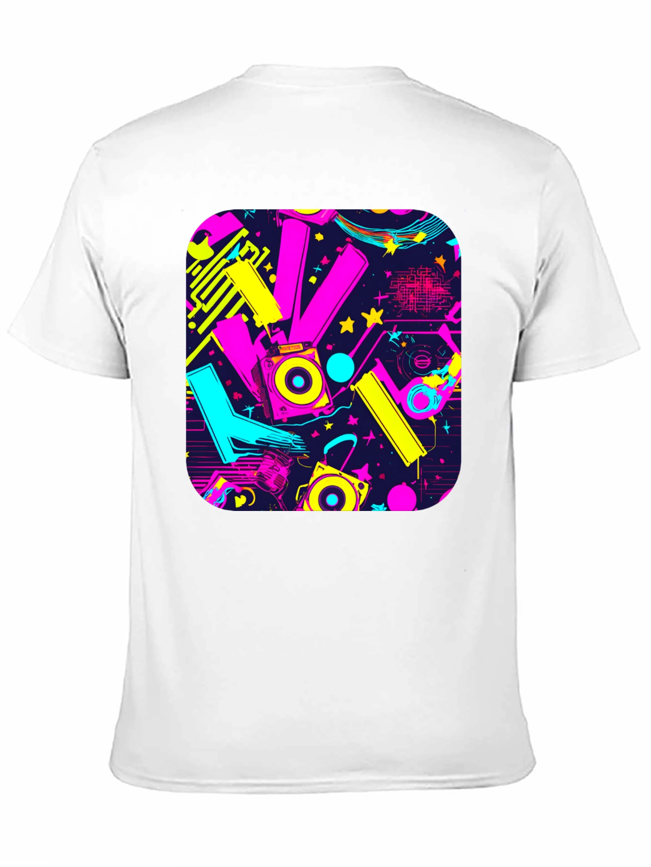 Retro 80s Synthwave Style Black Graphic Tee