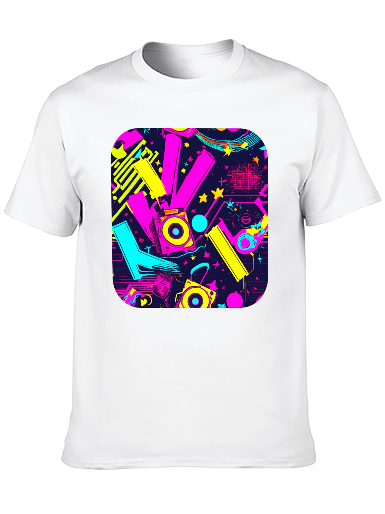 Retro 80s Synthwave Style Black Graphic Tee