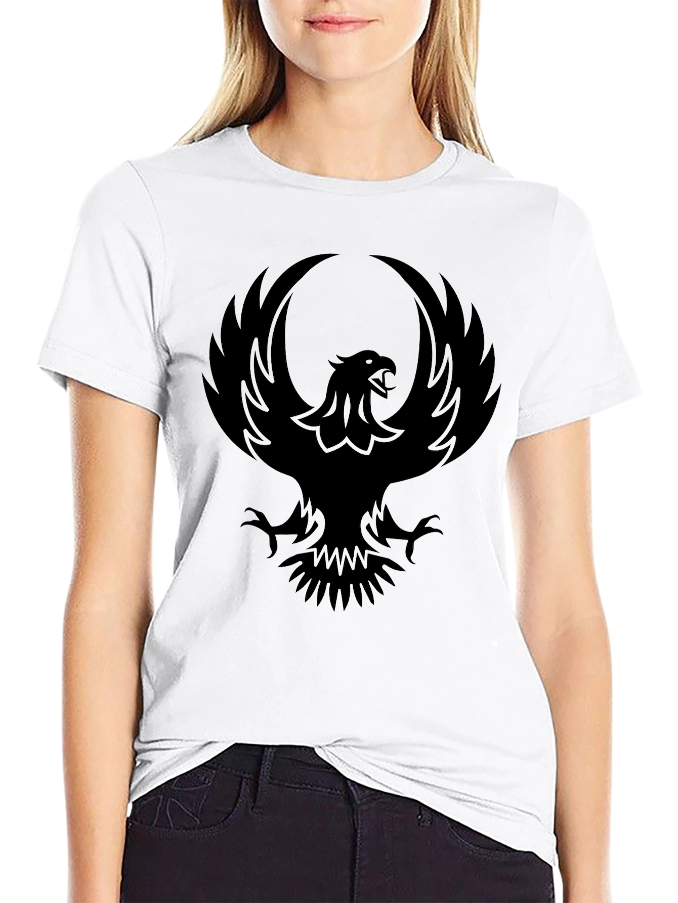 Phoenix Graphic Print T-Shirt - Bold Black Tee