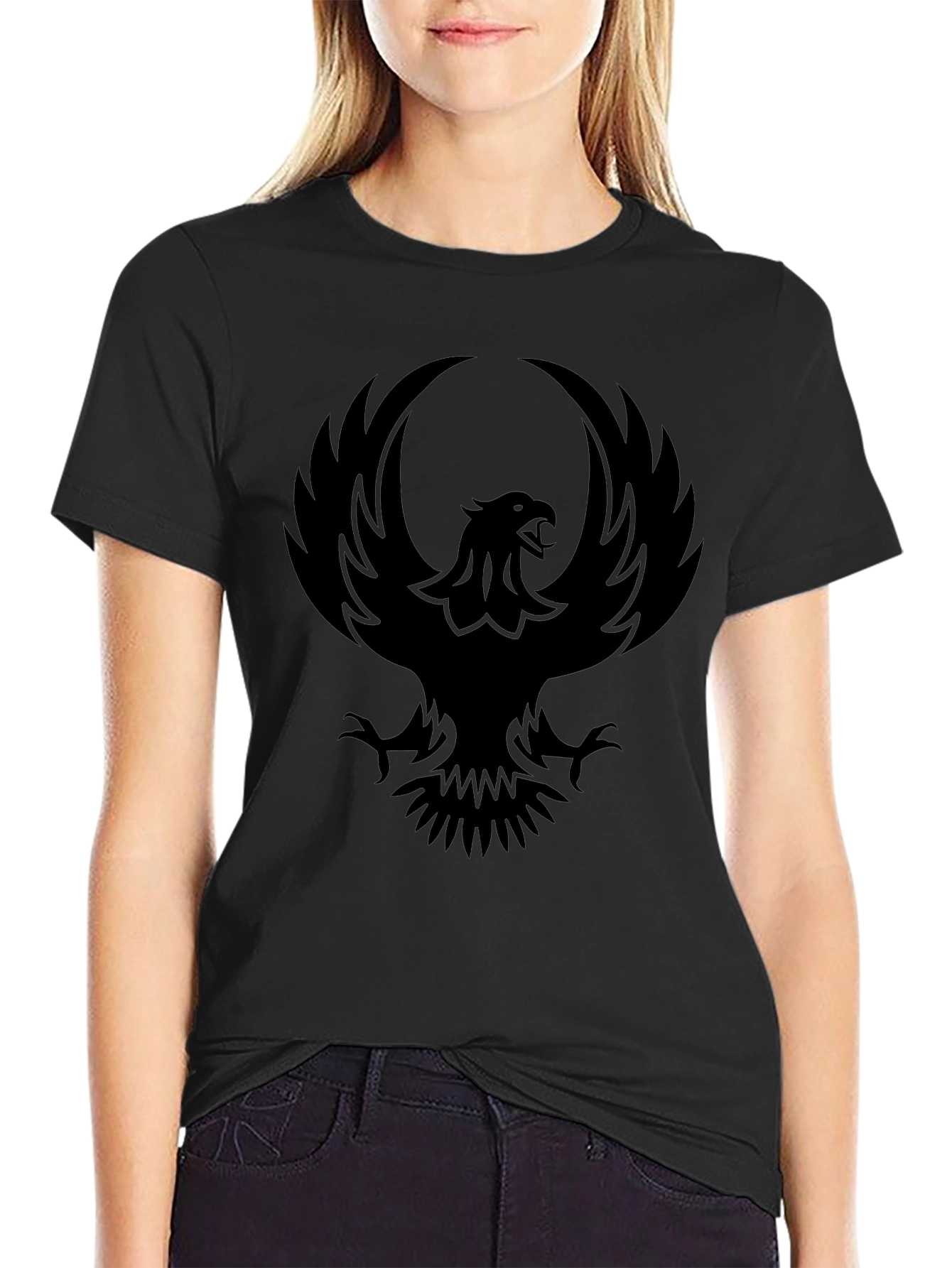 Phoenix Graphic Print T-Shirt - Bold Black Tee