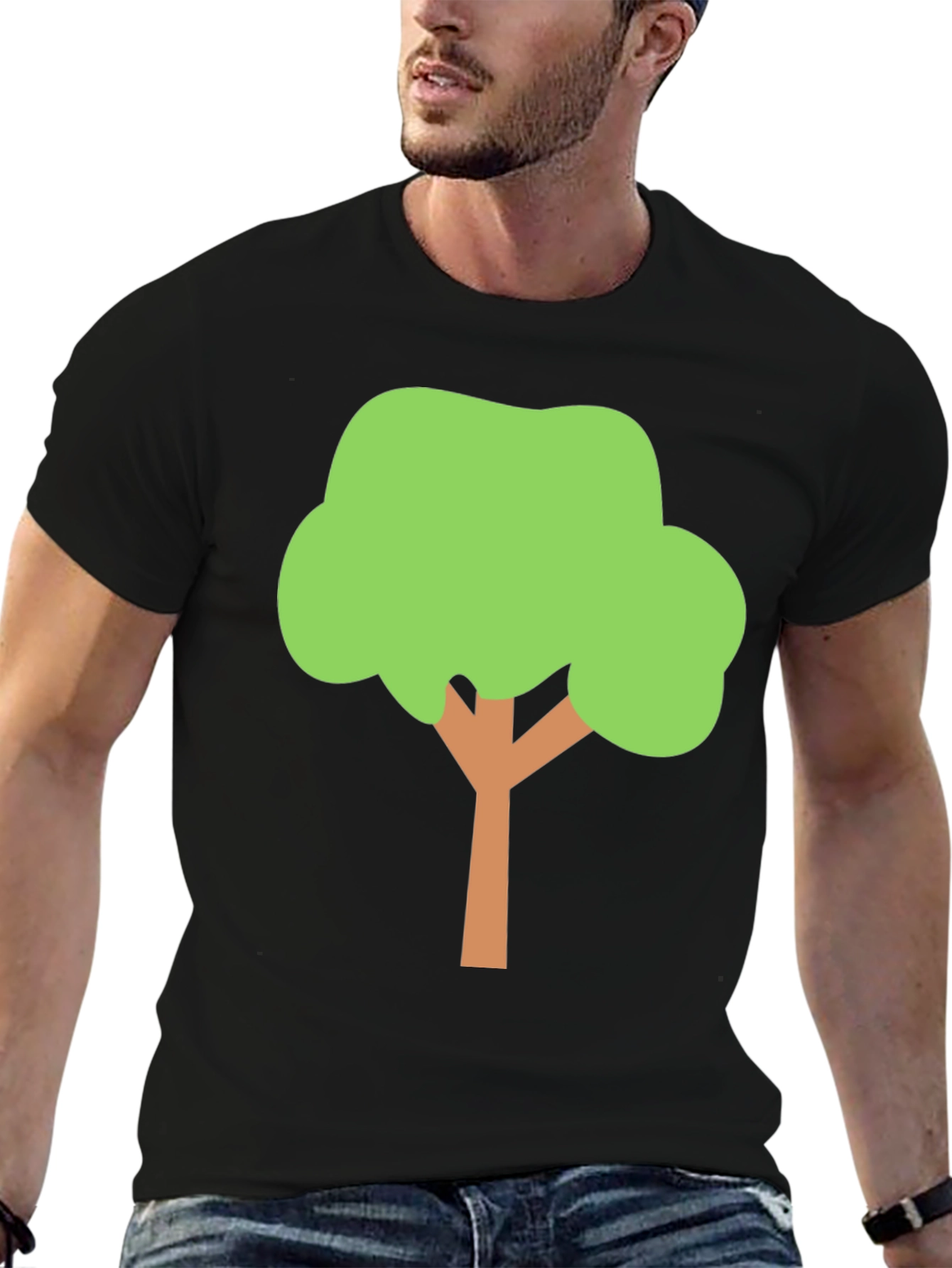 Fun Tree Graphic Tee - Black Cotton Blend