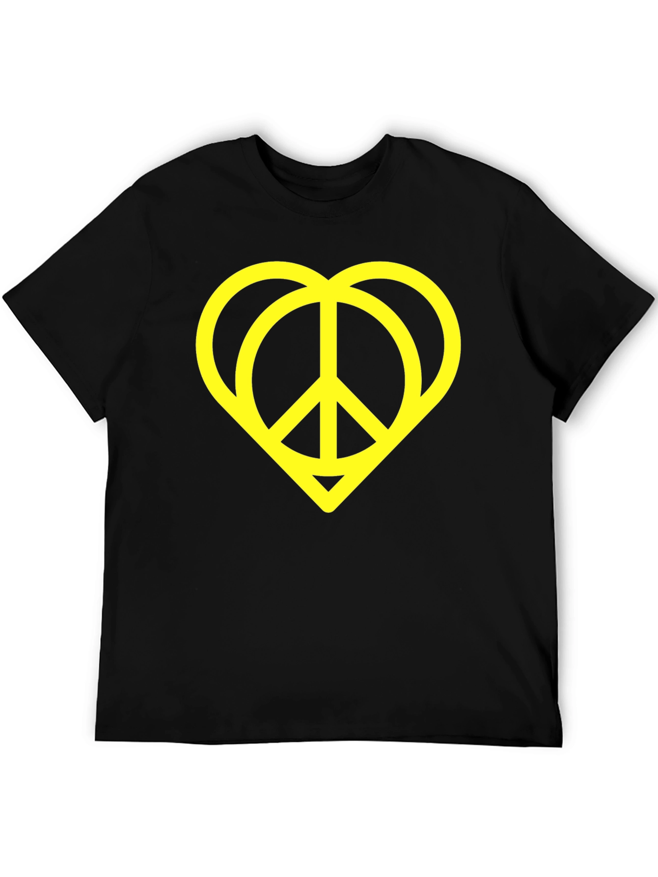 Peace & Love Heart Graphic Tee - Black
