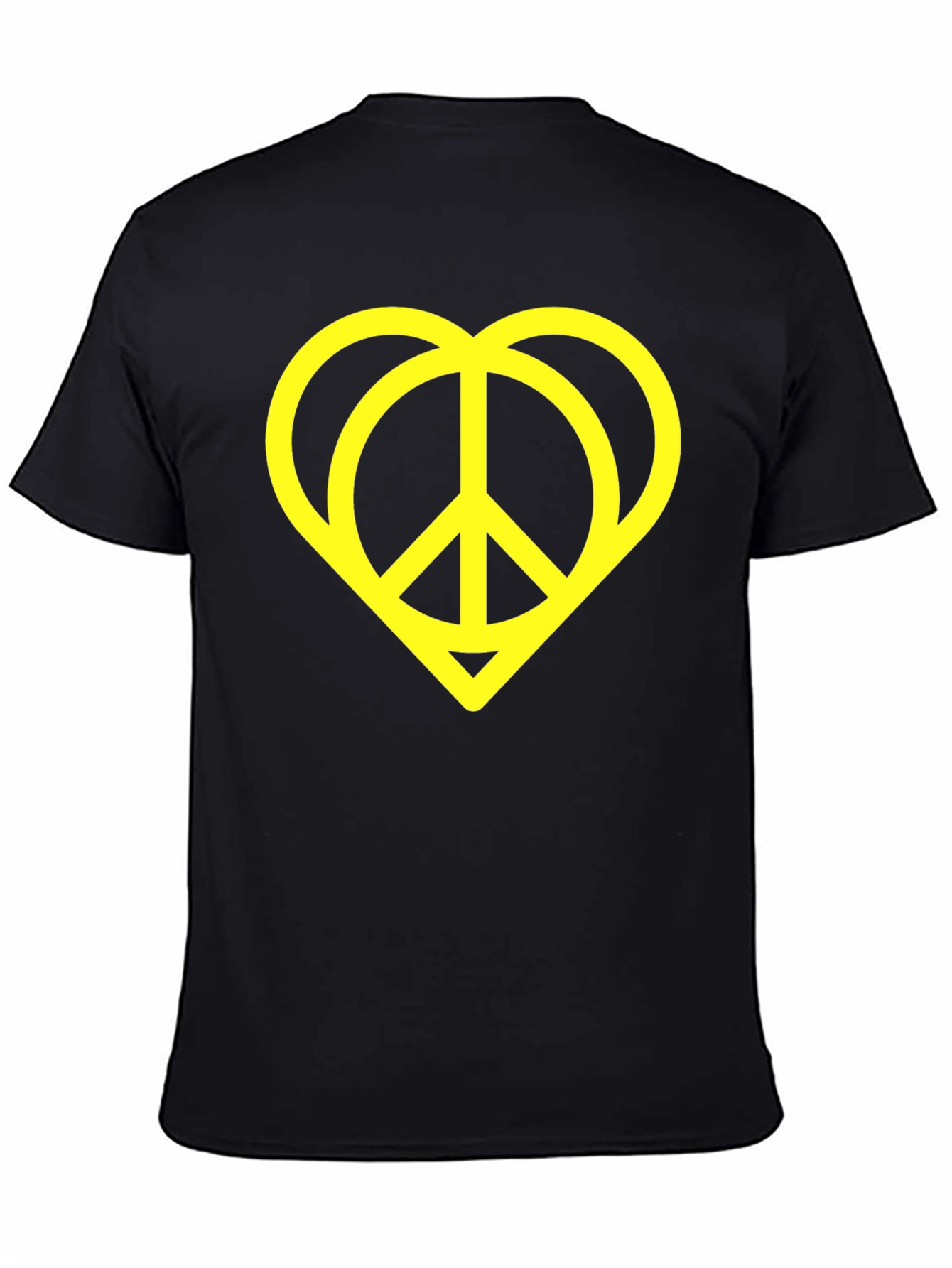 Peace & Love Heart Graphic Tee - Black