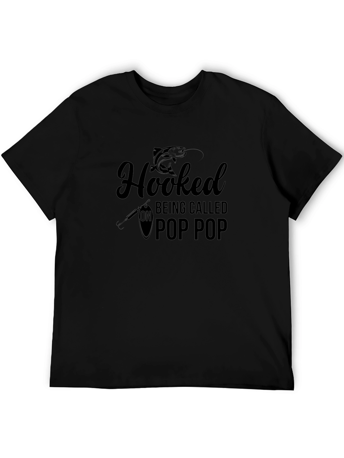 Hooked On Pop Pop Black Graphic Tee