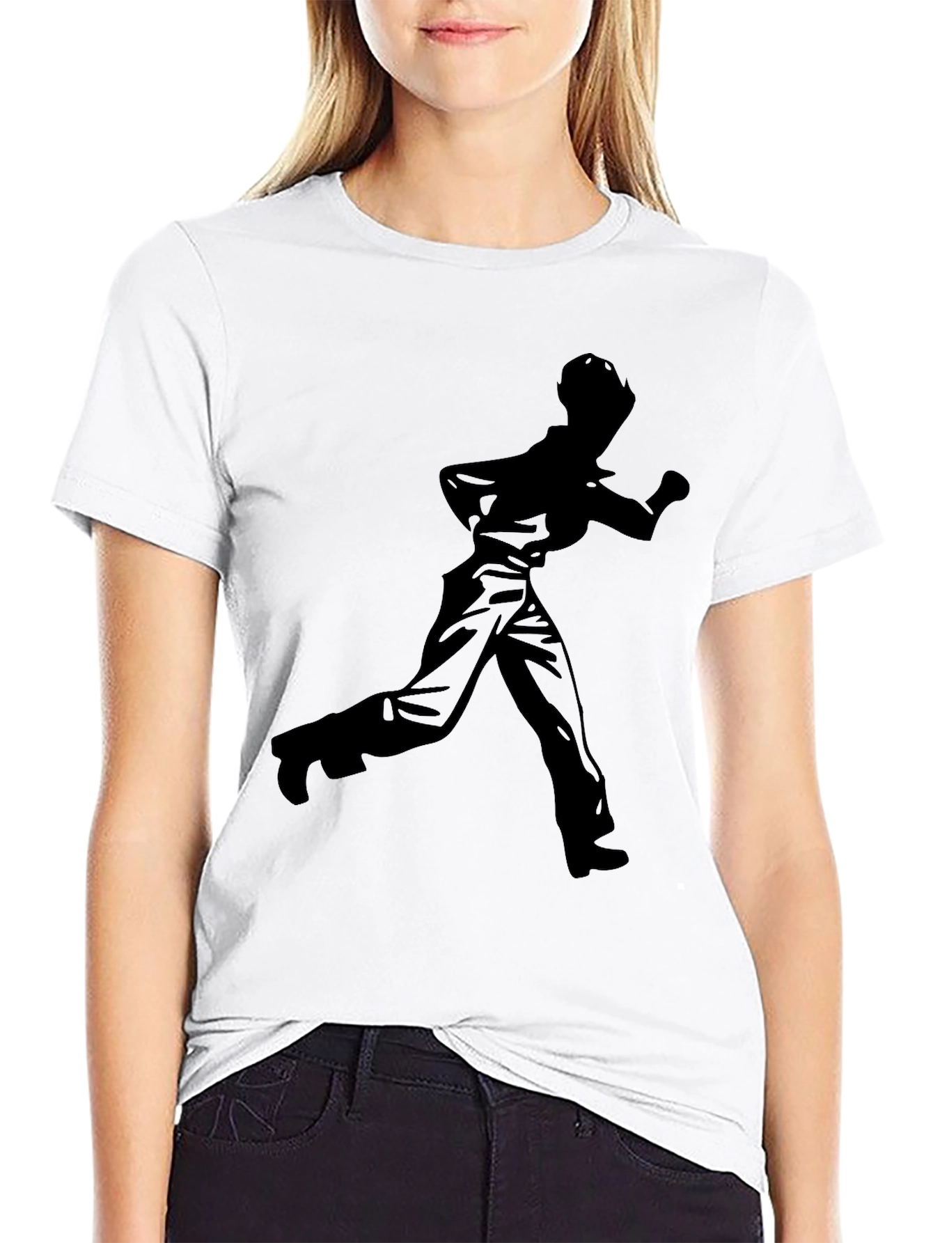 Retro Silhouette Graphic Tee - Stylish Black T-Shirt