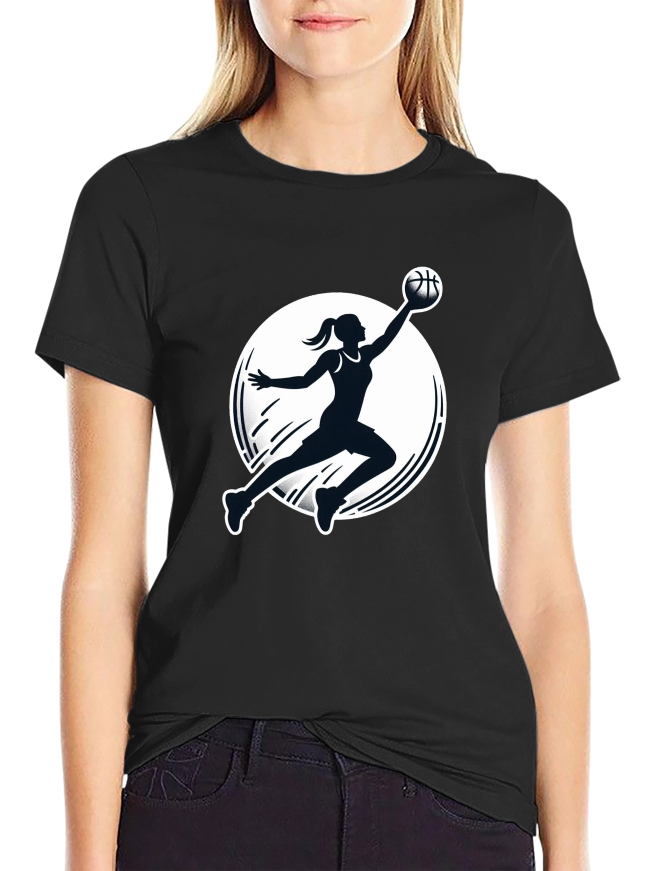 Basketball Player Graphic Black T-Shirt