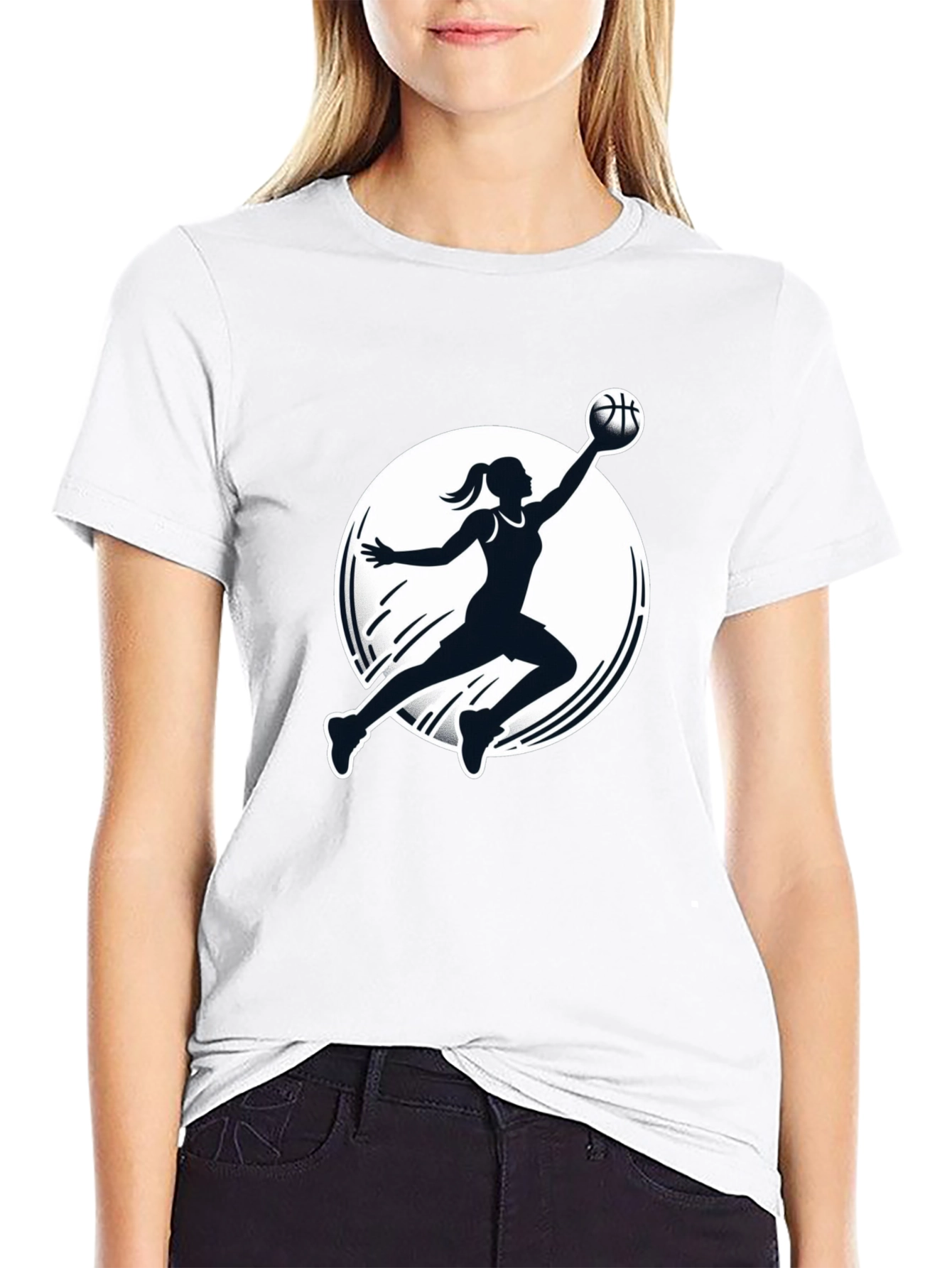 Basketball Player Graphic Black T-Shirt