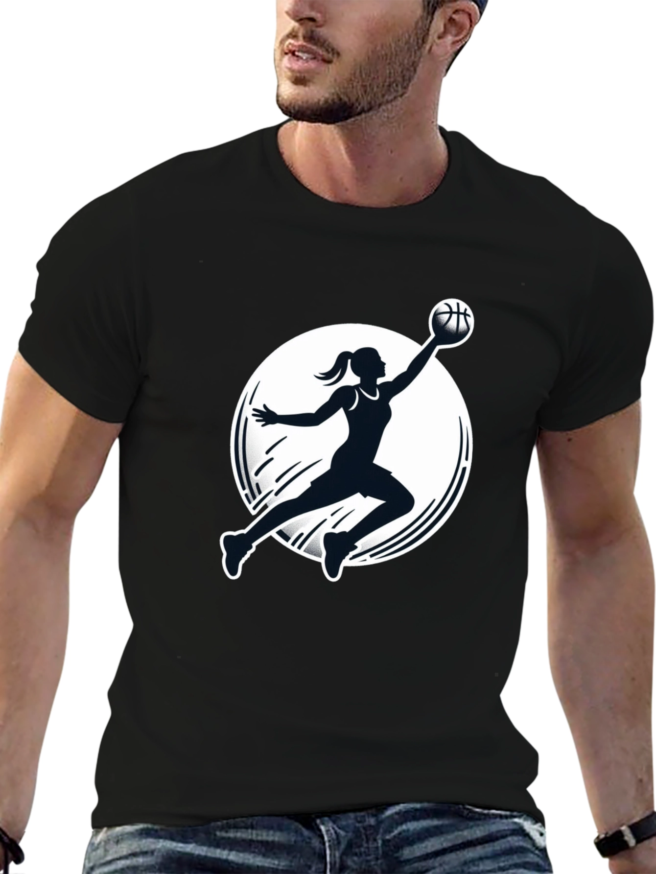 Basketball Player Graphic Black T-Shirt
