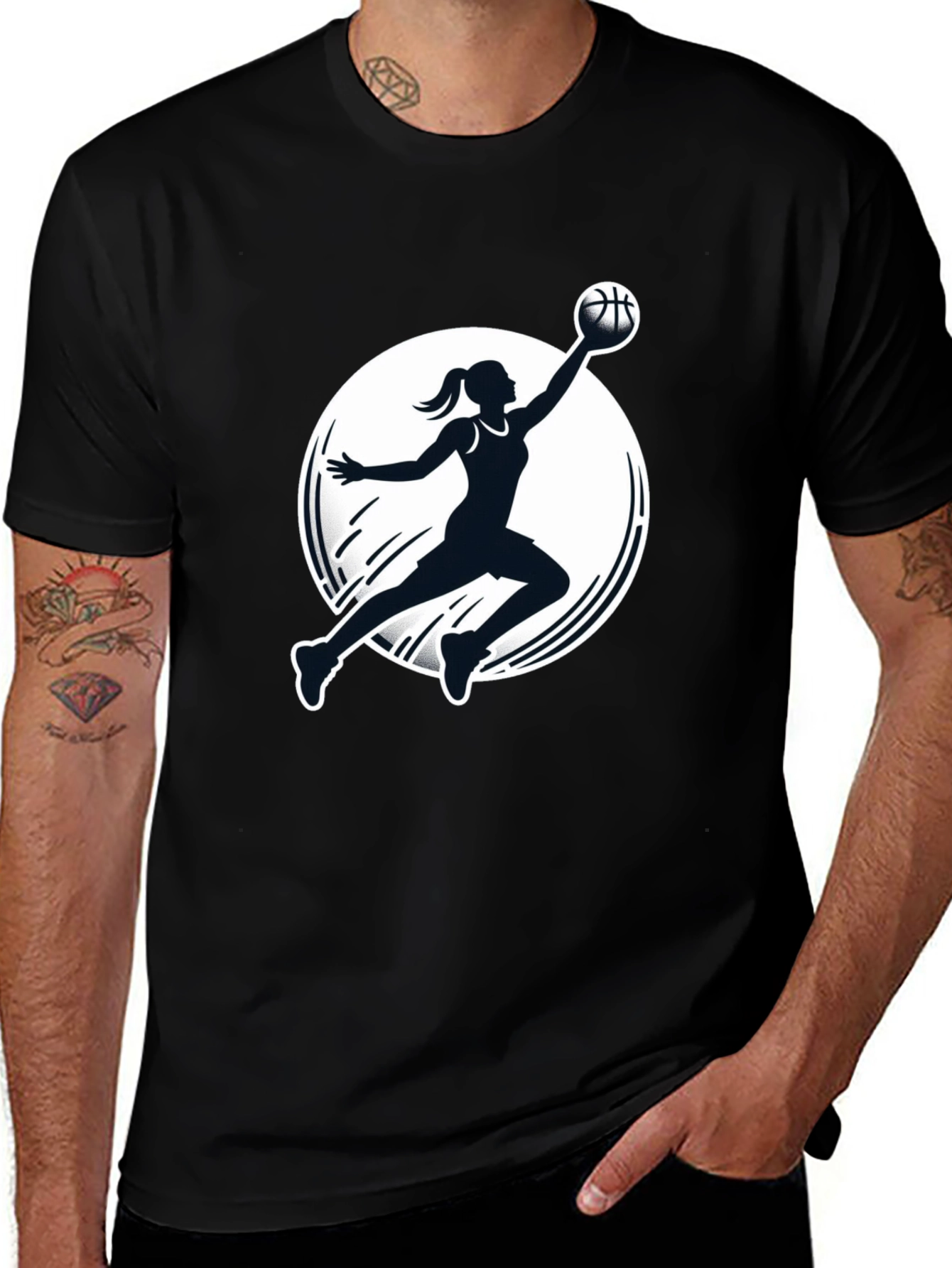Basketball Player Graphic Black T-Shirt
