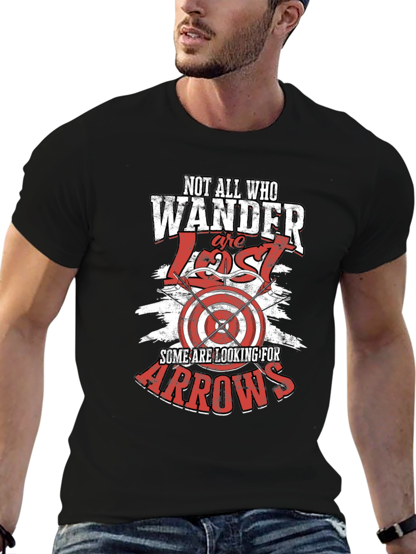 Wanderer Arrow Graphic T-Shirt -  Black Casual Tee