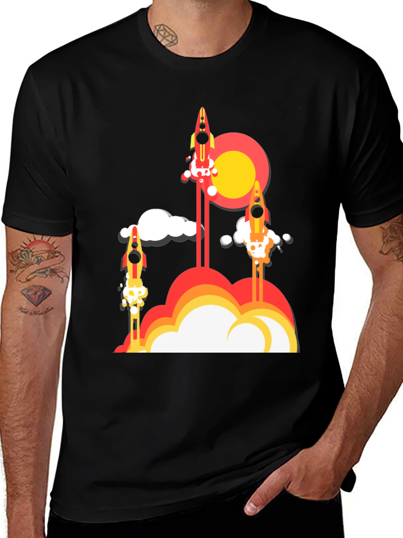 Rocket Launch Graphic Tee - Retro Style