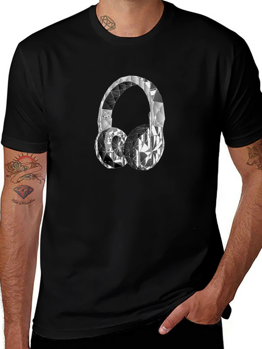 Geometric Diamond Headphones T-Shirt