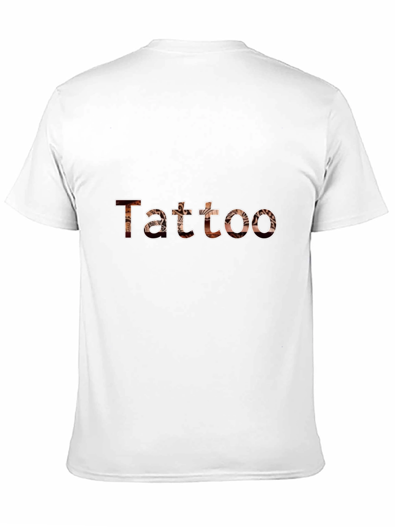 Tattoo Print Crew Neck Short Sleeve Black T-Shirt